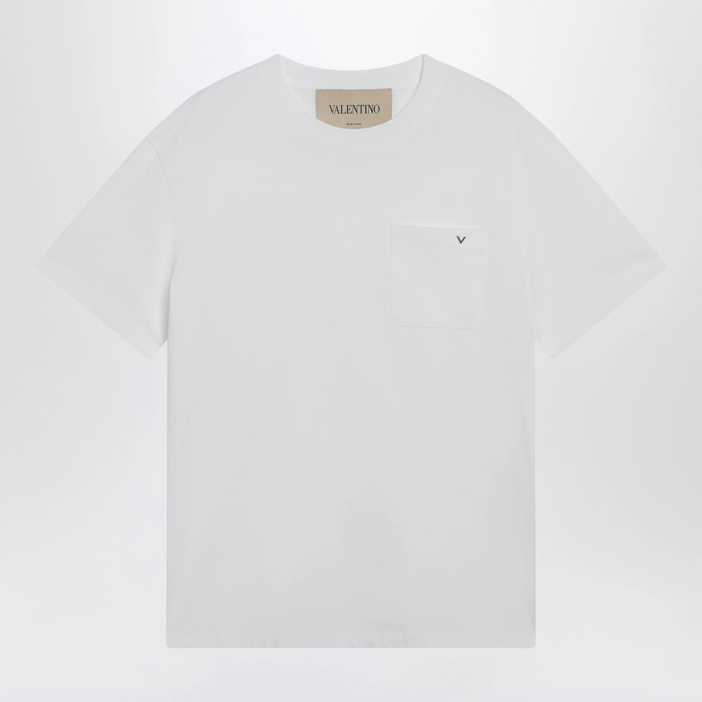 Valentino White Cotton T-Shirt With Vgold Men - 1