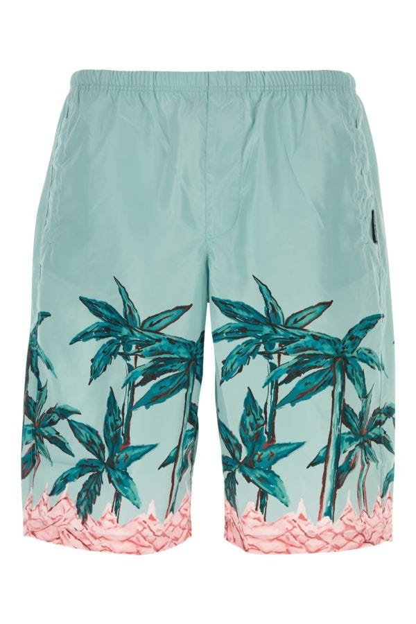 Printed polyester swimming shorts - 1