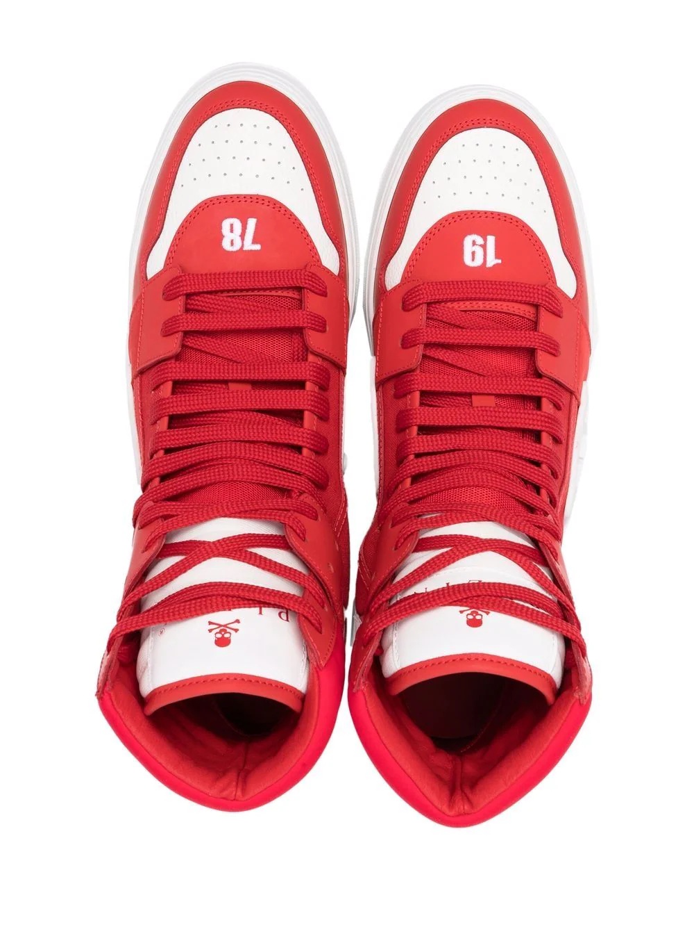 colour-block high-top leather sneakers - 4