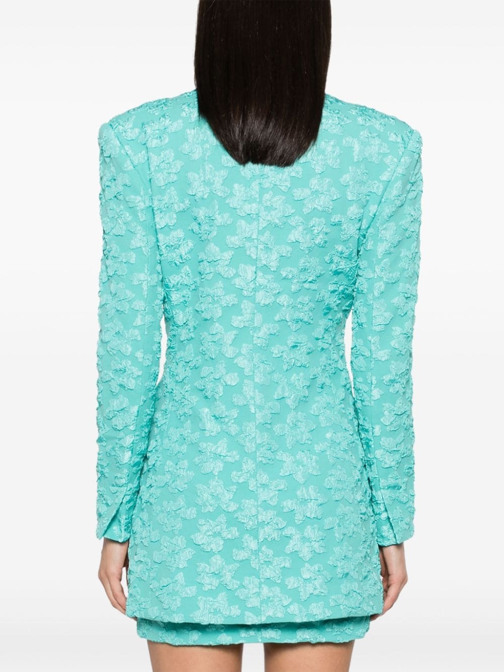 textured double-breasted blazer - 4