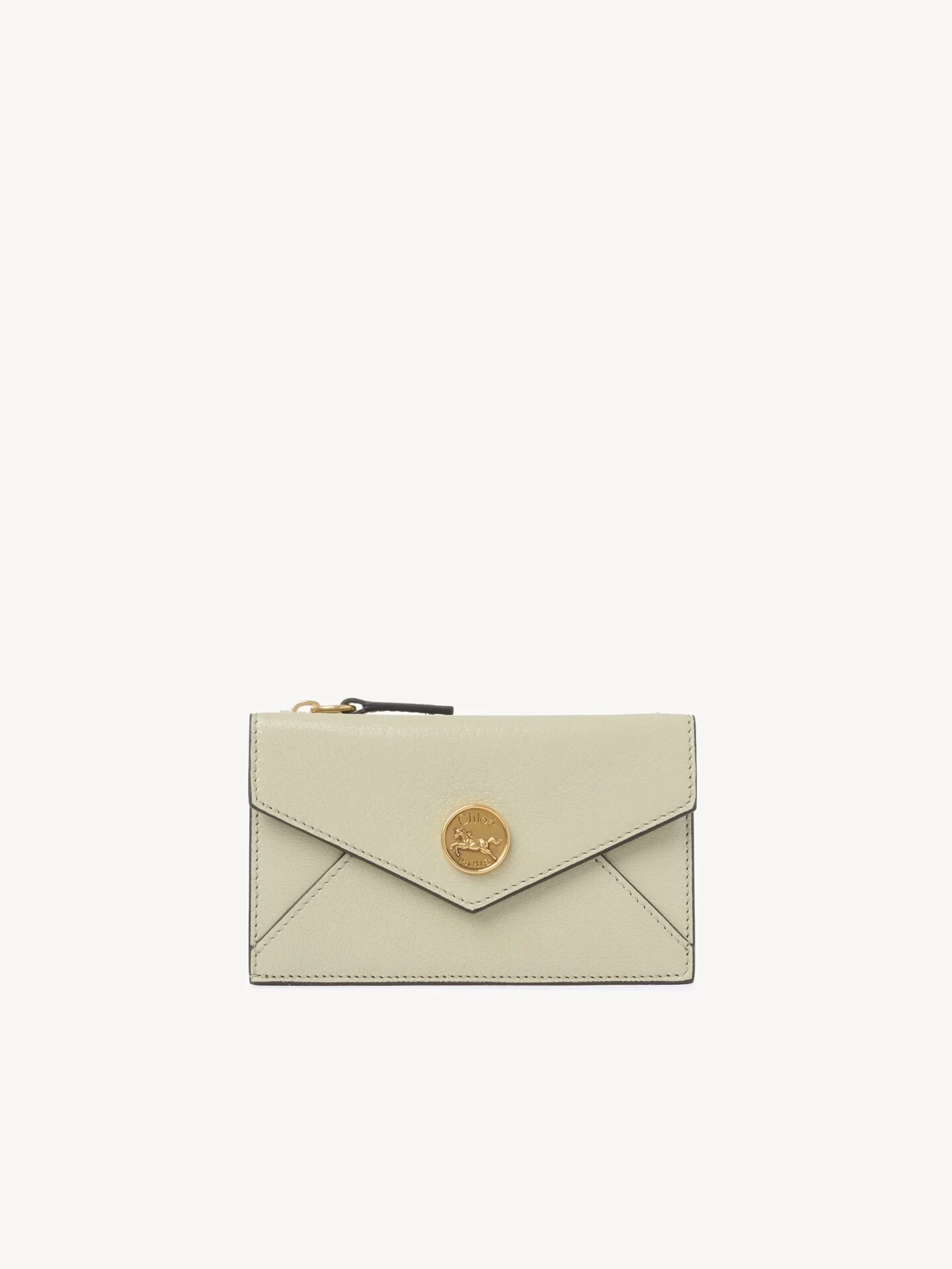 SMALL ENVELOPE PURSE WITH CARD SLOTS IN GRAINED LEATHER - 1