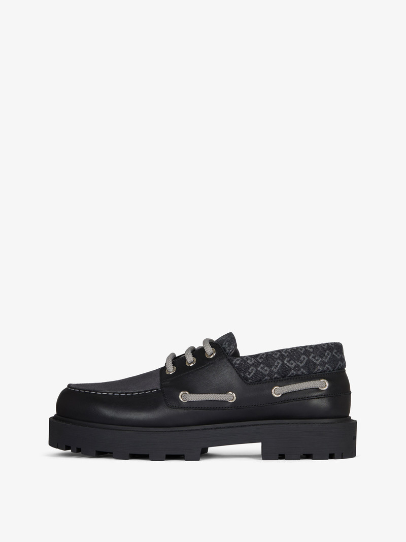 Givenchy STORM BOAT SHOES IN LEATHER, SUEDE, MONOGRAM 72 DENIM outlook