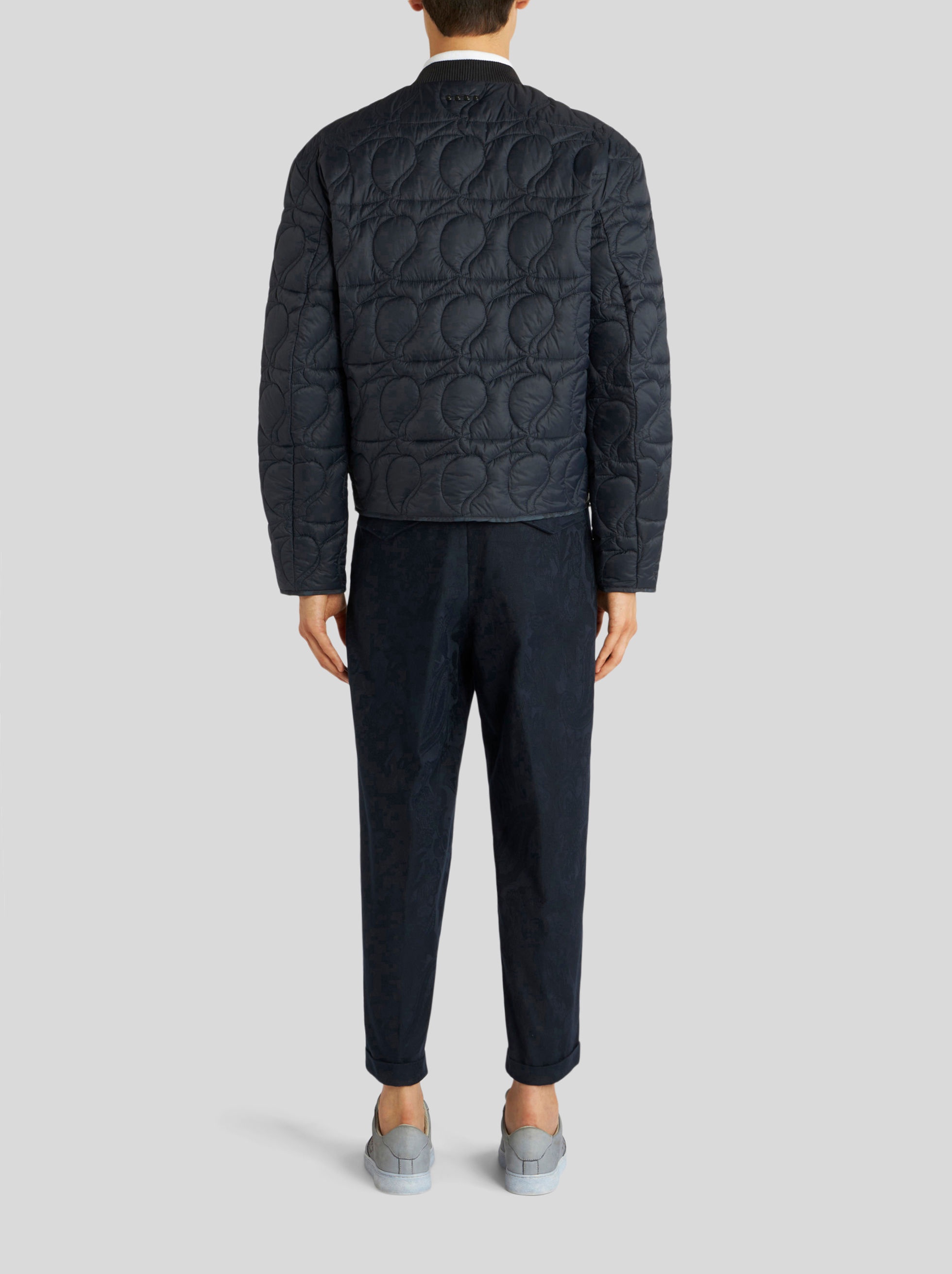 QUILTED PAISLEY DOWN BOMBER JACKET - 5