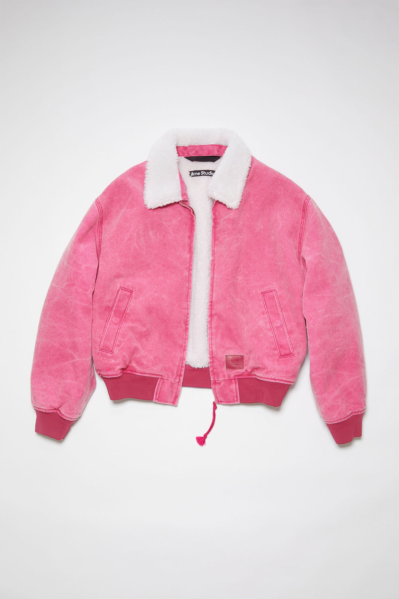 Cotton canvas bomber jacket - Fuchsia pink - 1