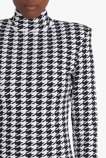 Short white and black houndstooth print dress - 6