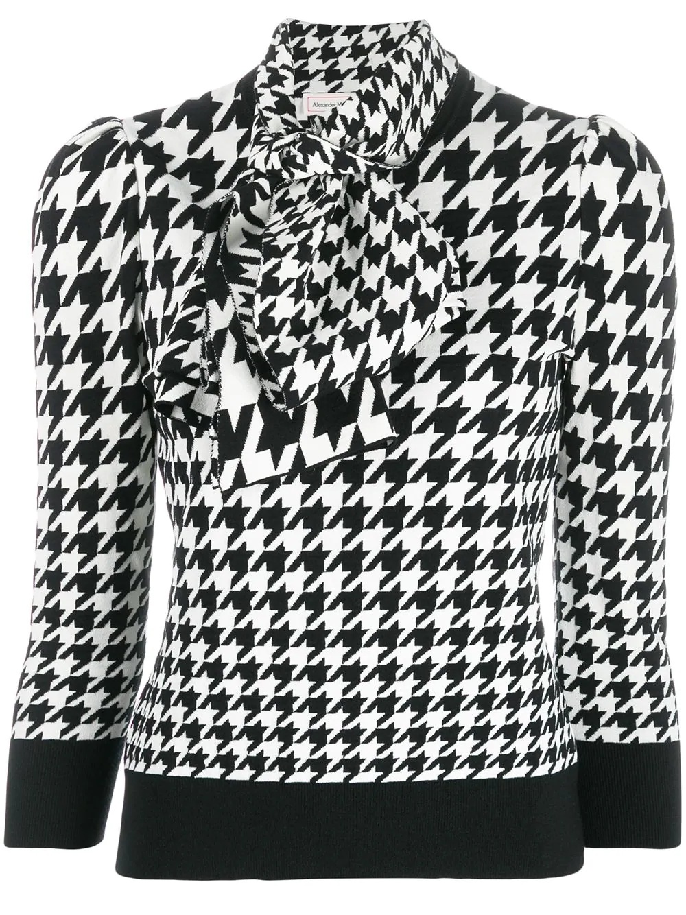 houndstooth bow jumper - 1