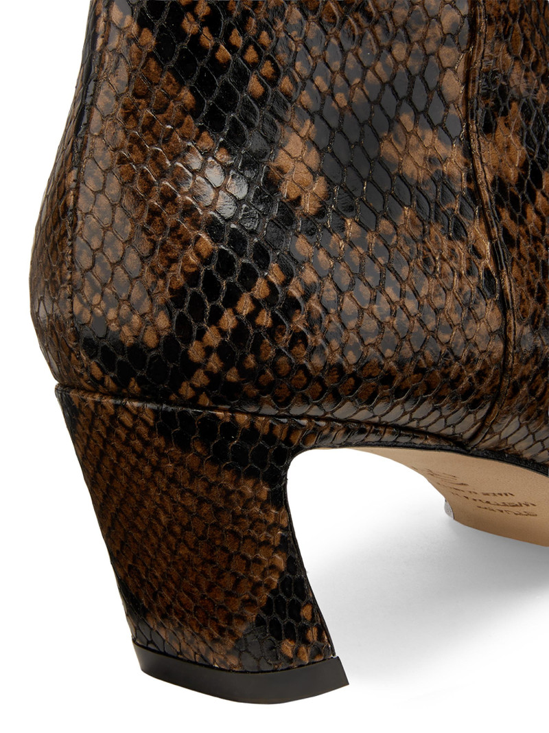 Women's Stassi 50MM Snake-Embossed Leather Ankle Boots - Espresso 5