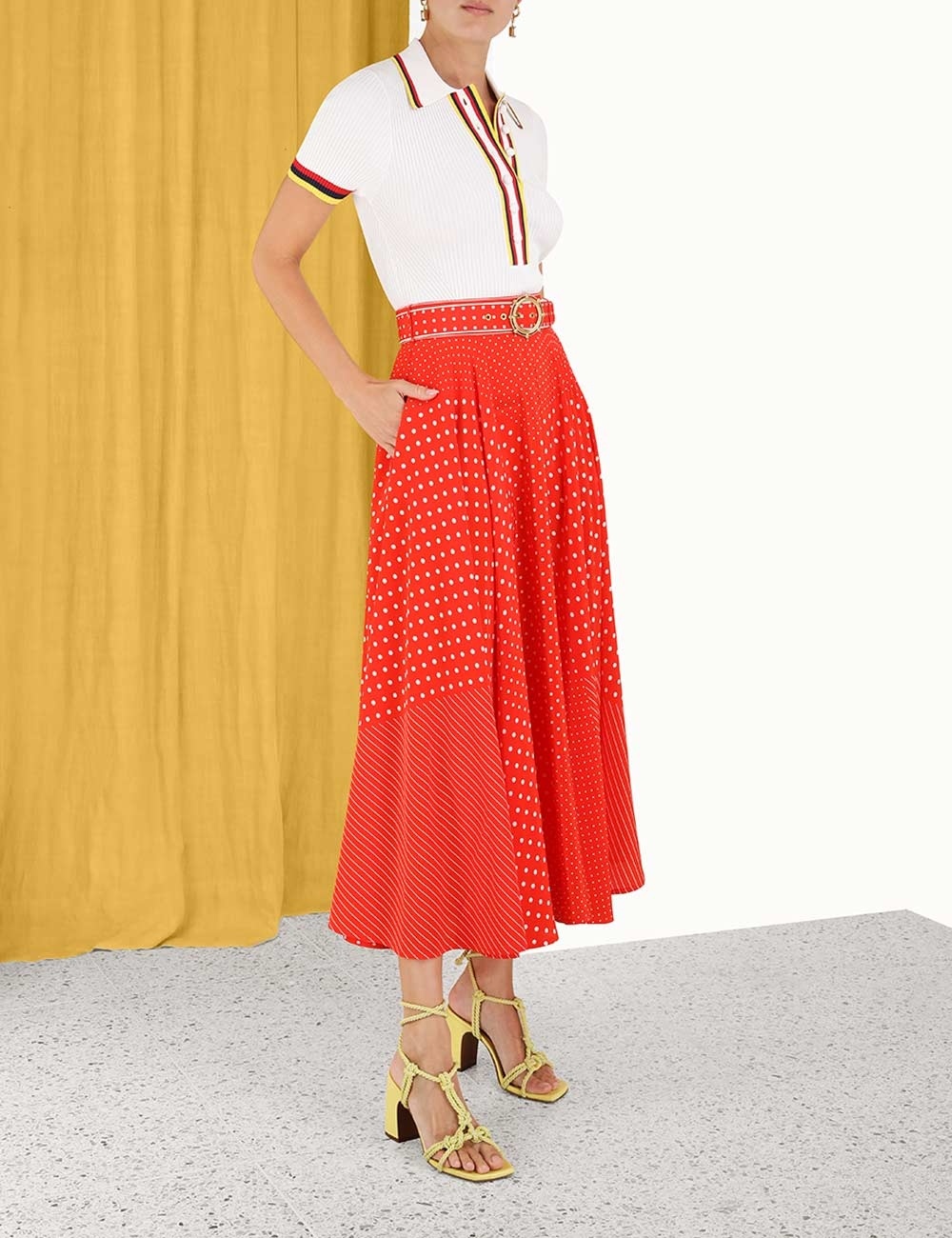 SPLICED MIDI SKIRT - 8