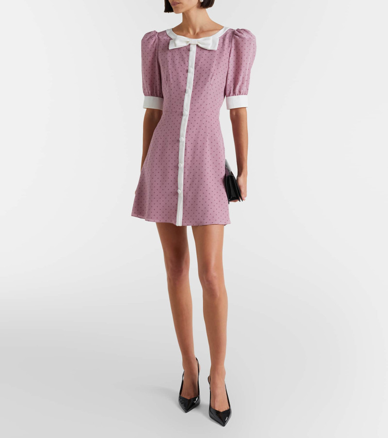 Alessandra Rich Bow-detail polka-dot silk minidress outlook
