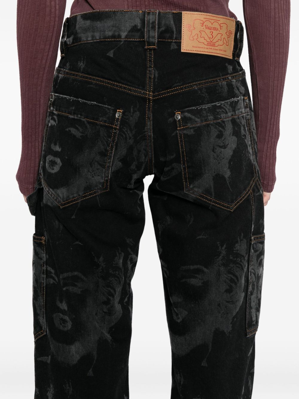 all-over graphic print jeans - 5