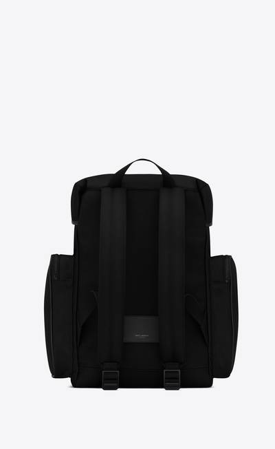 SAINT LAURENT city multi-pocket backpack in econyl®, smooth leather and nylon outlook