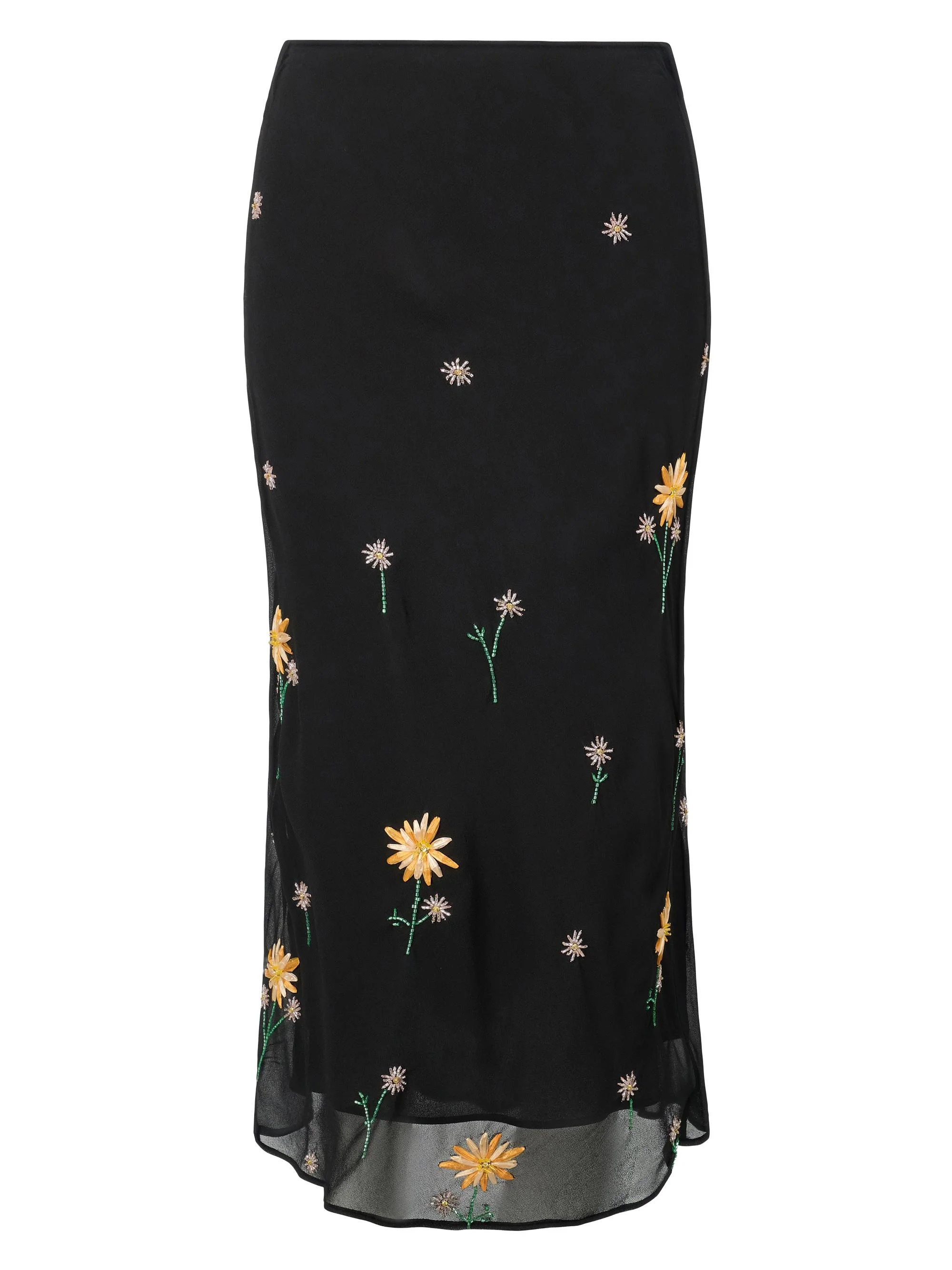 Women's Angela Floral-Embellished Midi-Skirt - Dahlia Daydream Black - 1