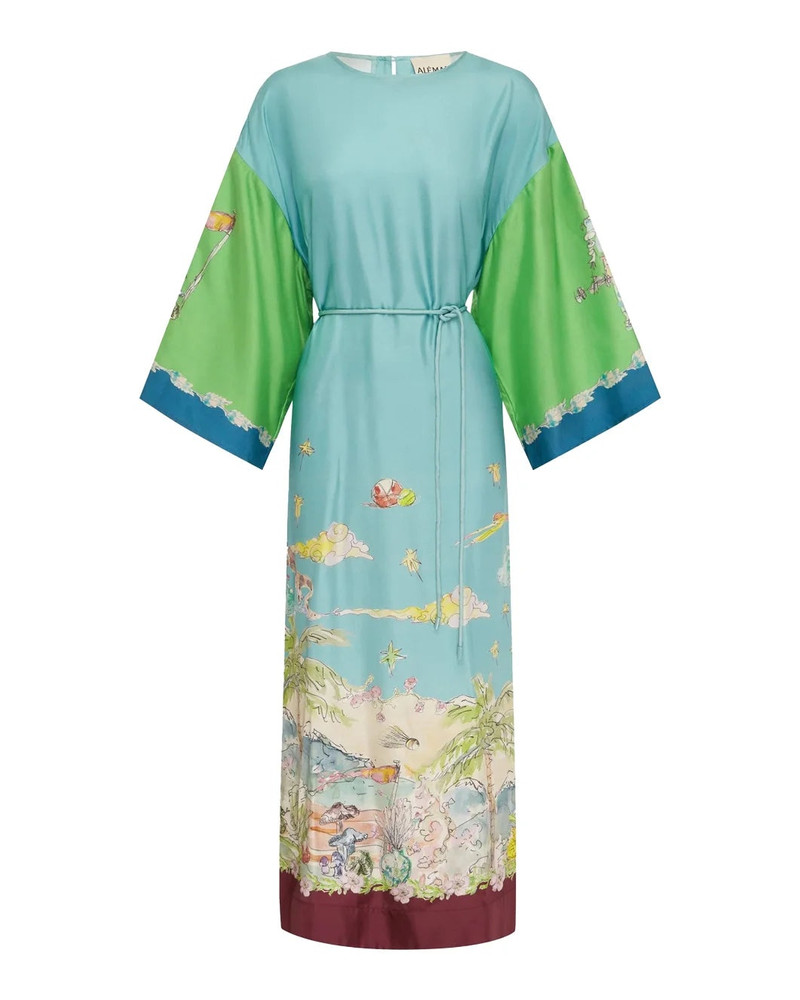 ALÉMAIS DARIA SILK MIDI DRESS outlook