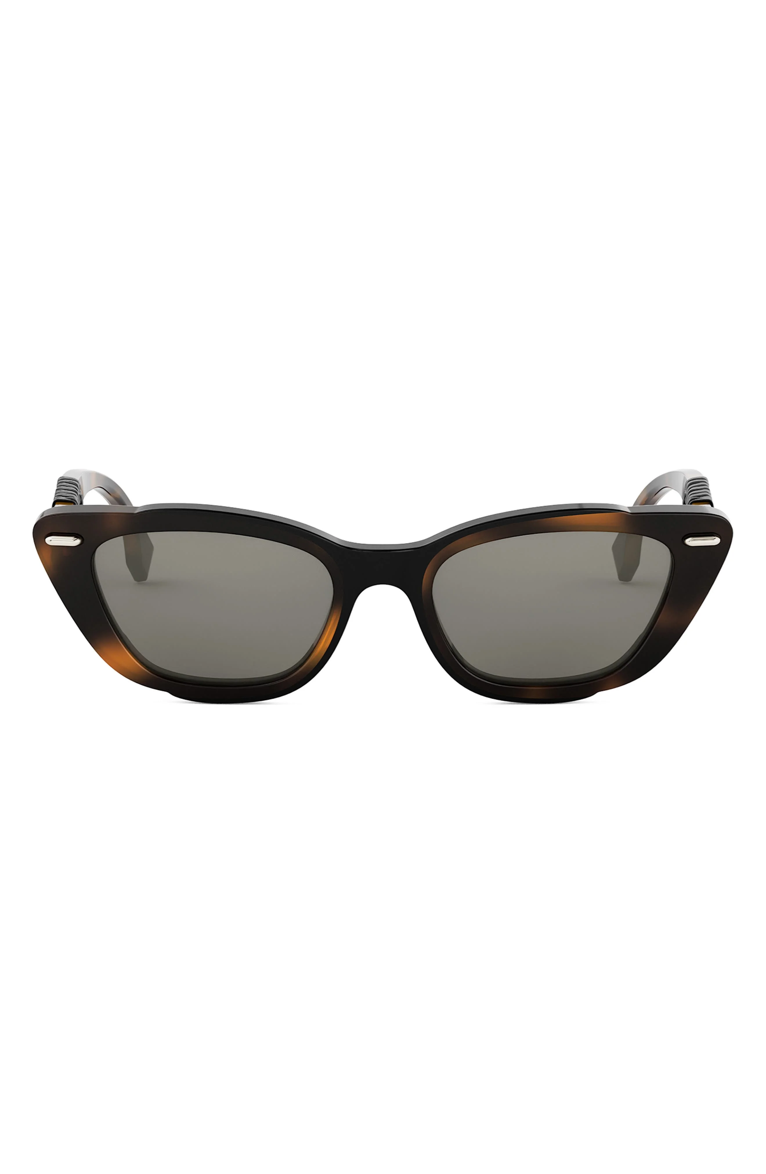 Fendi Interlace Cat Eye Sunglasses in Blonde Havana /Smoke at Nordstrom - 1
