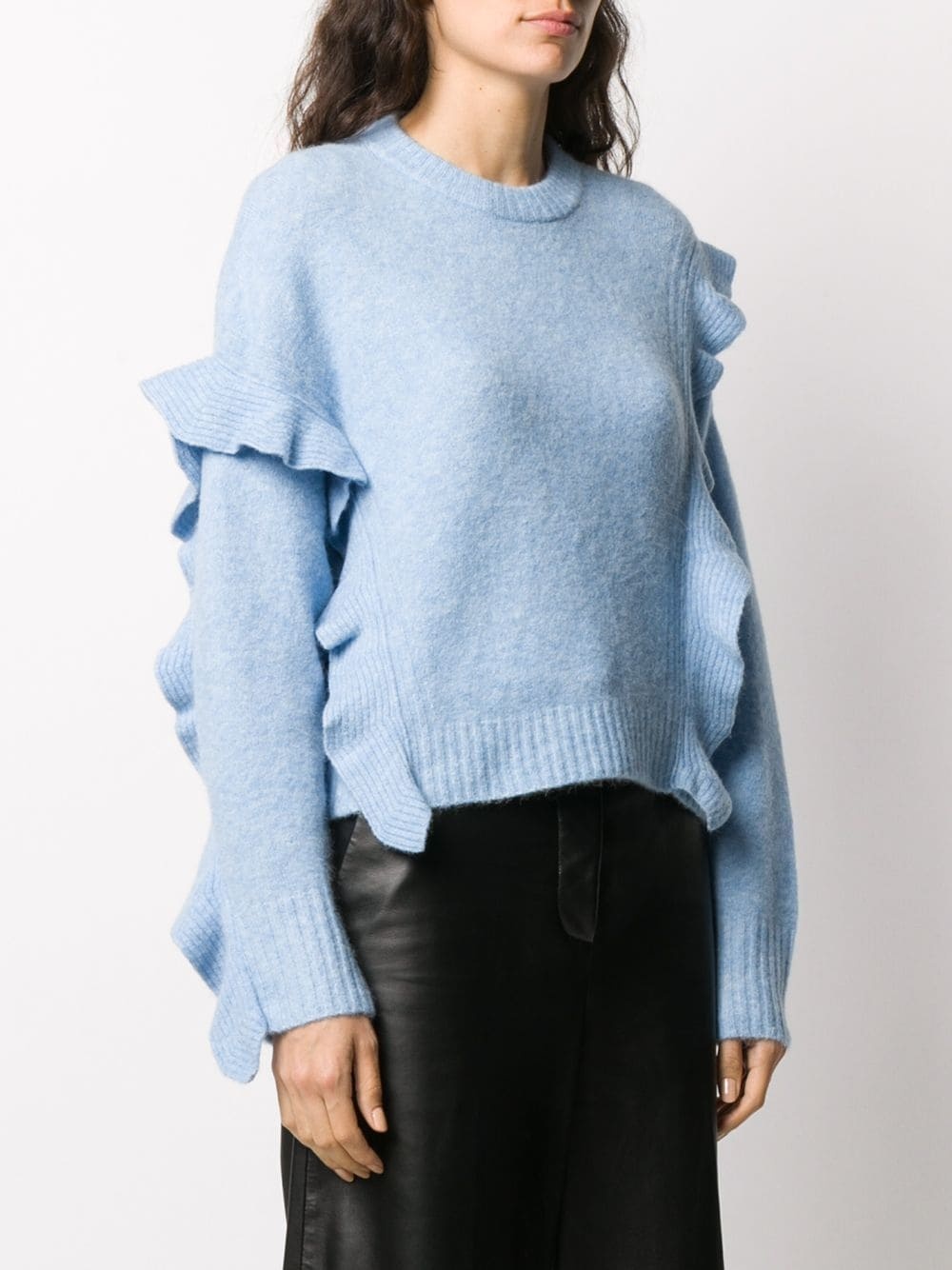 cropped ruffled jumper - 3