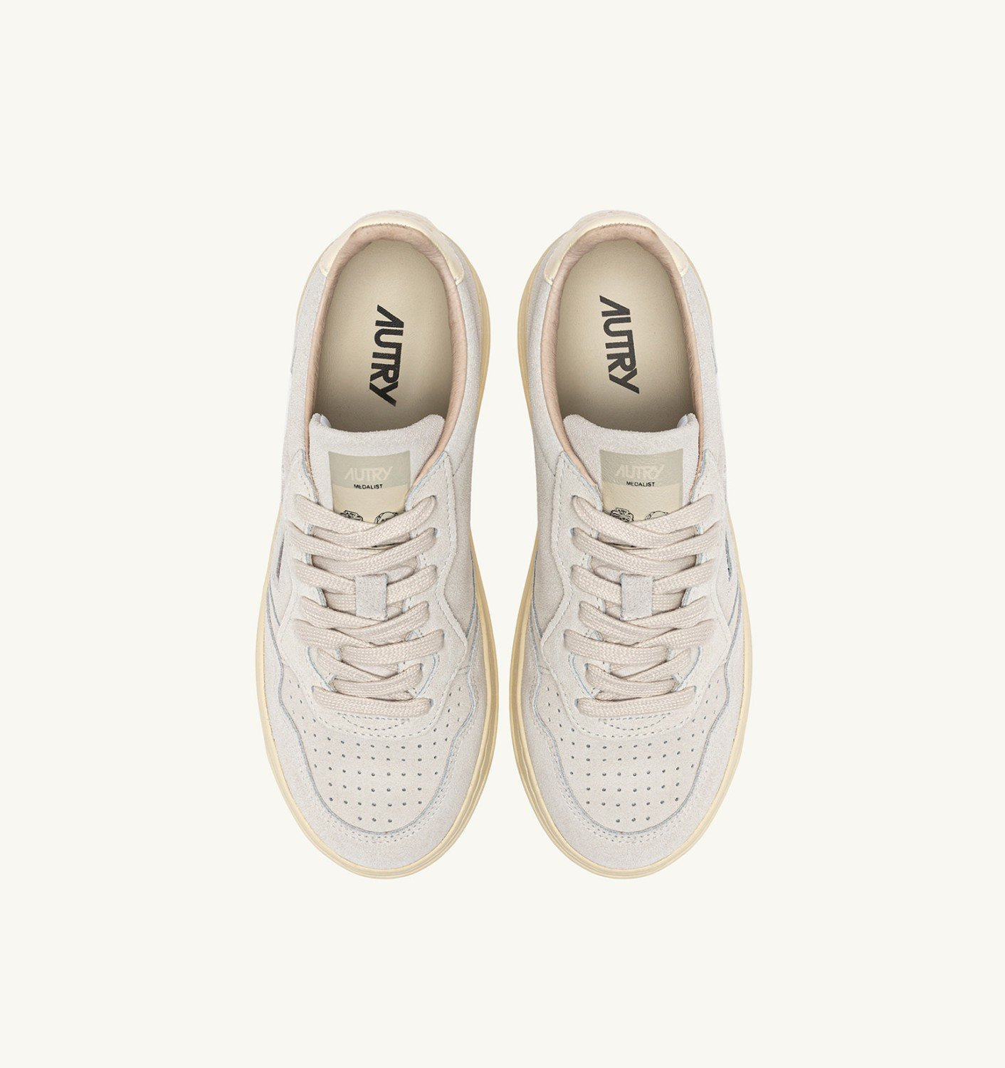 MEDALIST LOW SNEAKERS IN MARBLE AND OFF WHITE SUEDE - 5