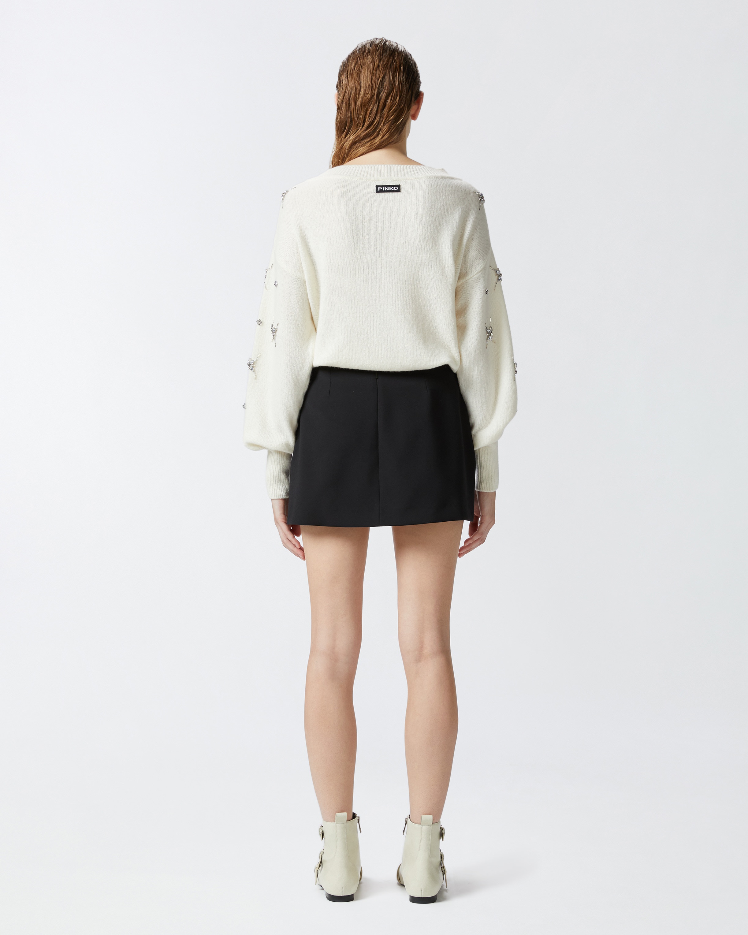 ELEGANT SWEATER WITH RHINESTONE JEWEL EMBROIDERY - 5