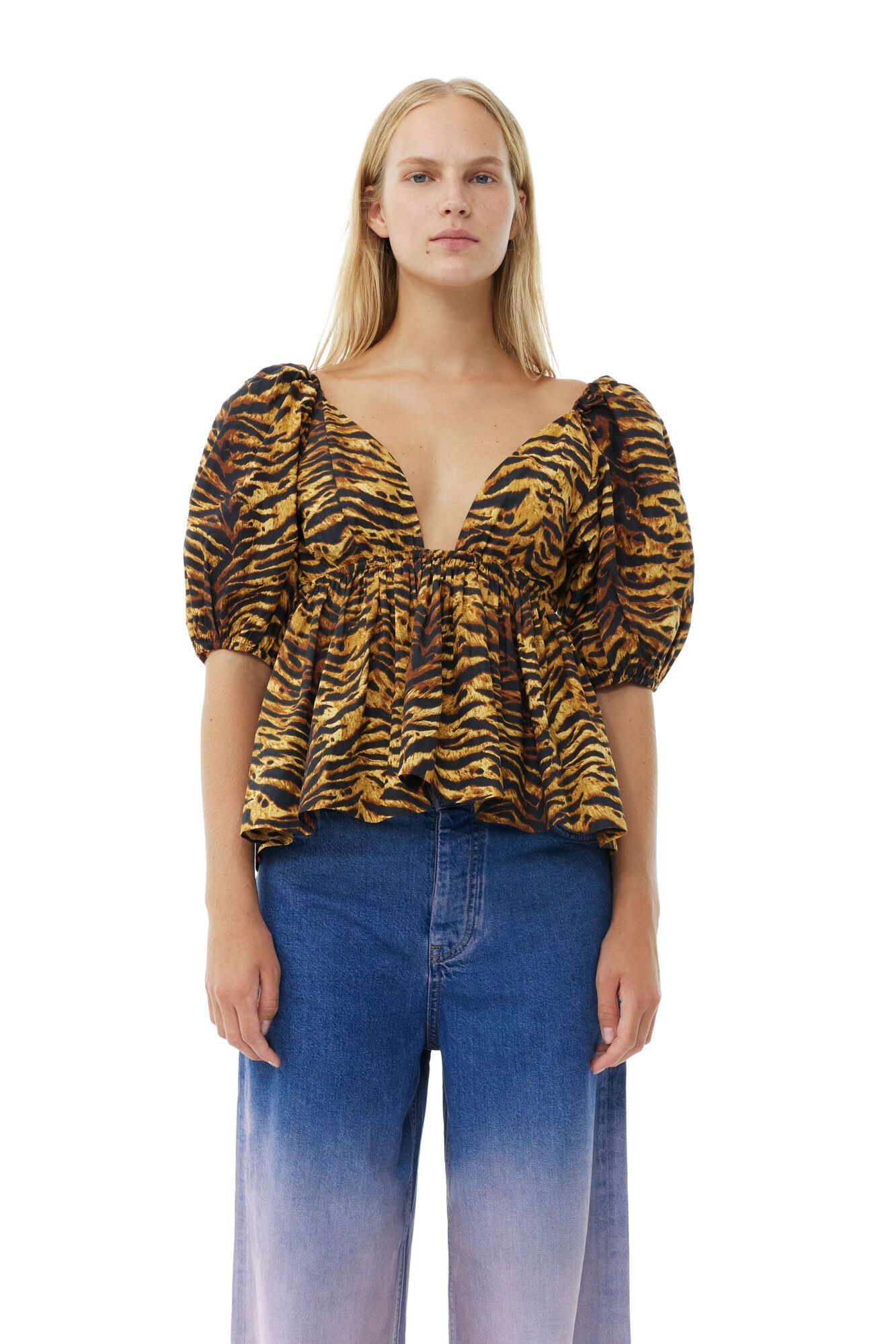 ANIMAL PRINTED COTTON BLOUSE - 2