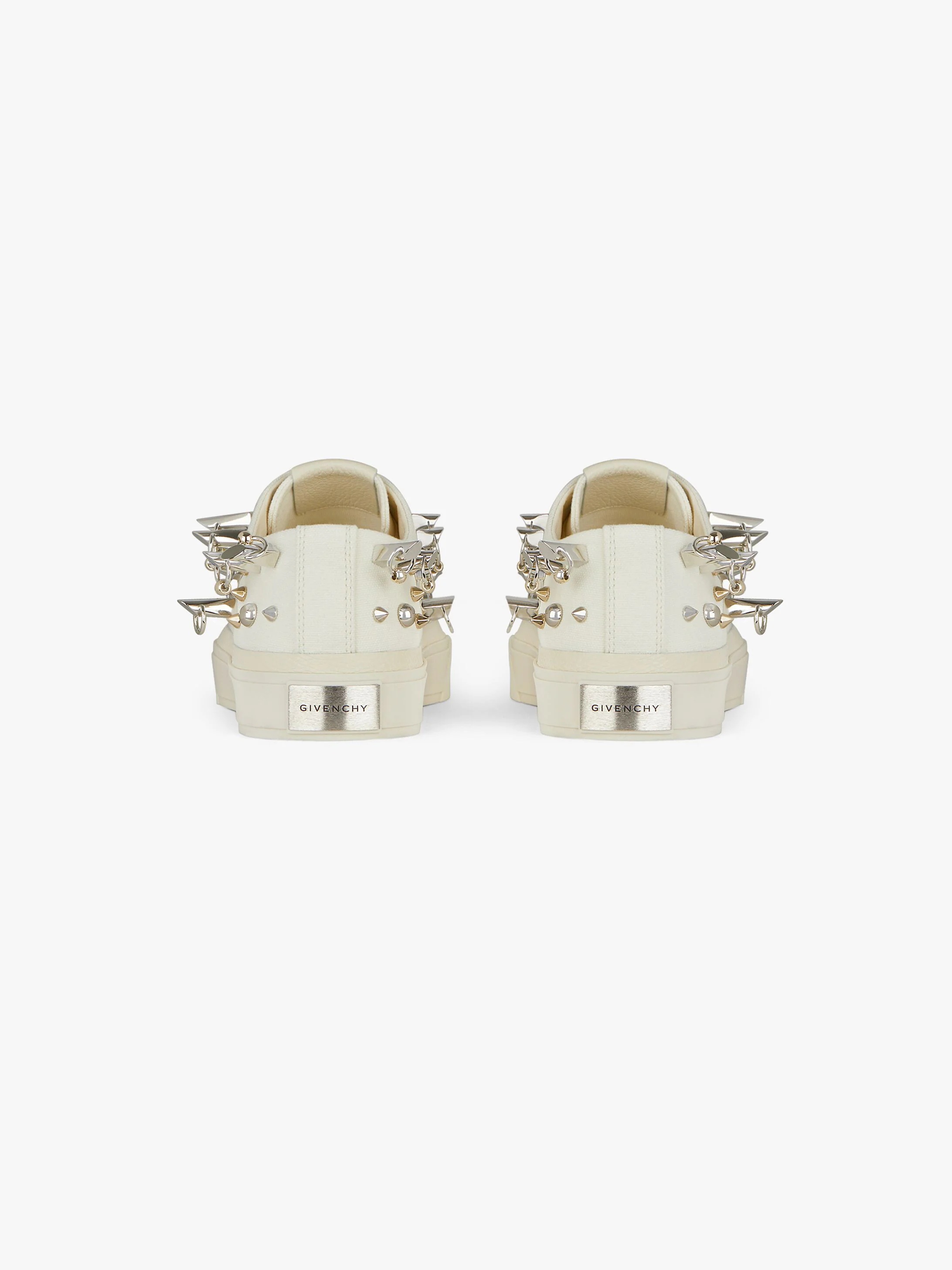 SNEAKERS CITY IN CANVAS AND LEATHER WITH STUDS - 5