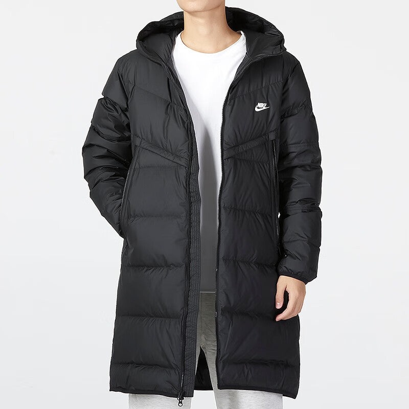 Nike hooded puffer long coat 'Black' DV1134-010 - 3