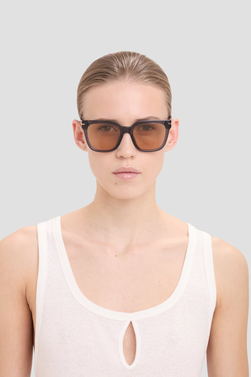 Victoria Beckham Oversized Acetate Sunglasses In Transparent Blue outlook