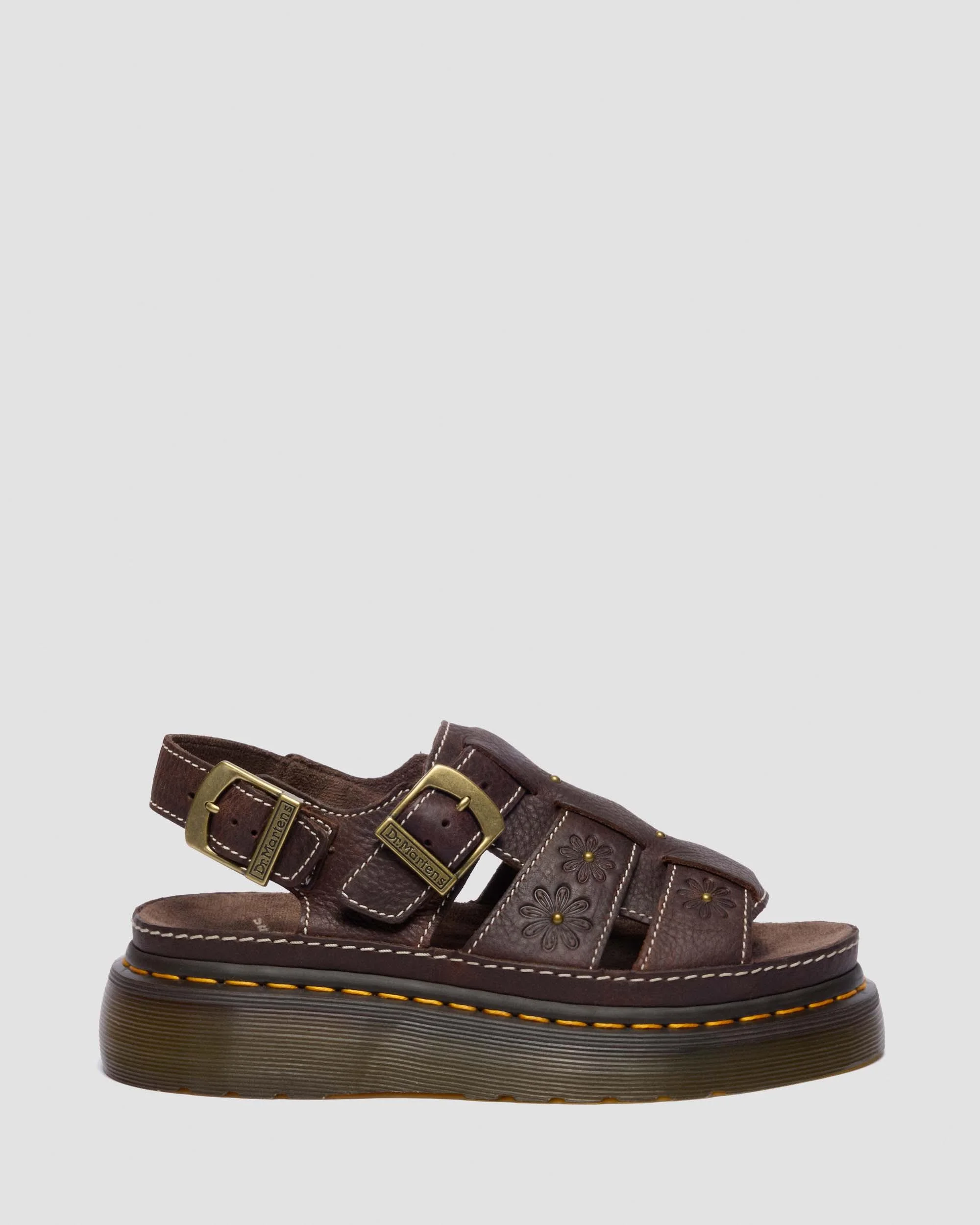Wrenlie Open Toe Grizzly Leather Fisherman Platform Sandals - 1