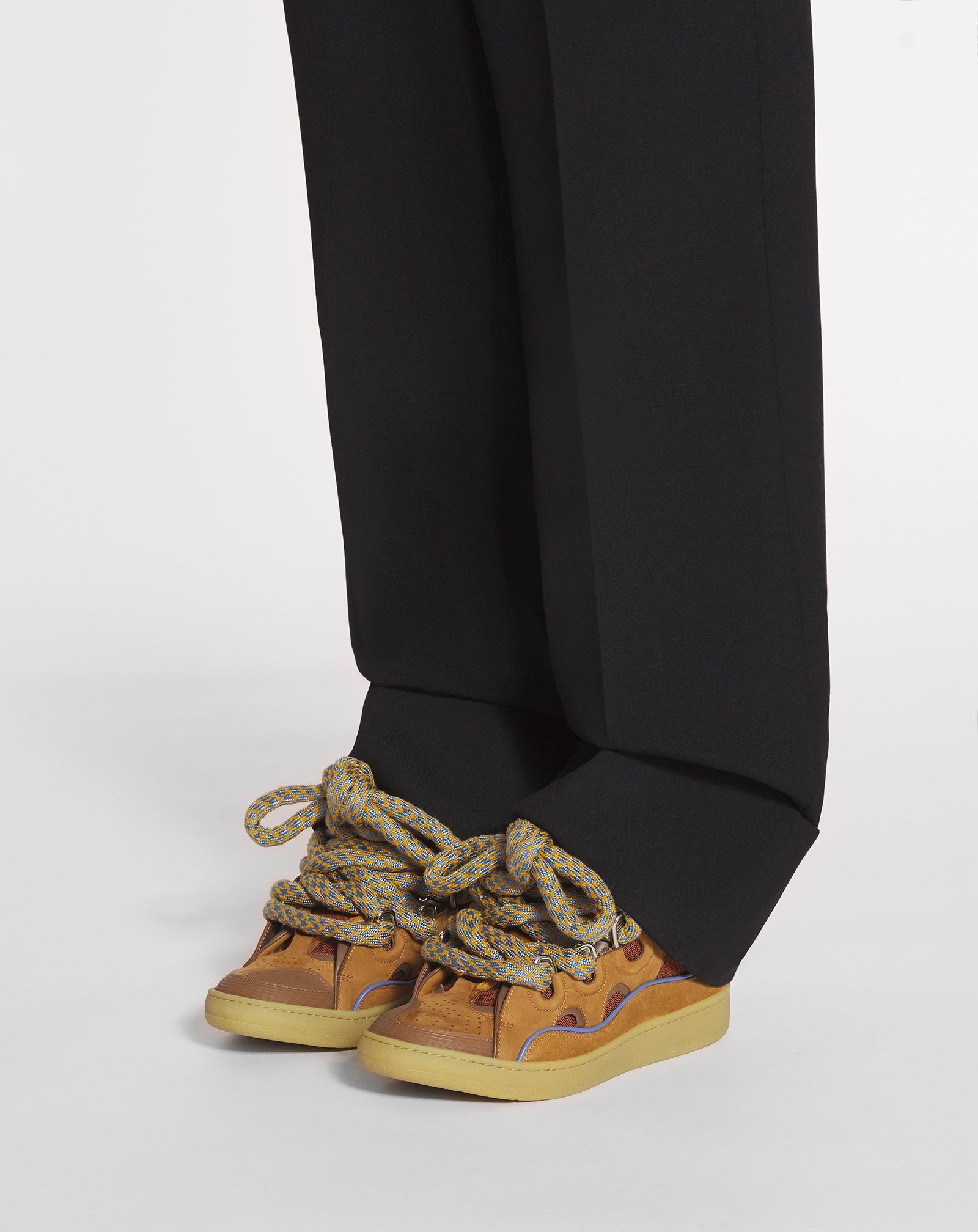 CURB SNEAKERS IN LEATHER WITH SNAKE LACES - 6