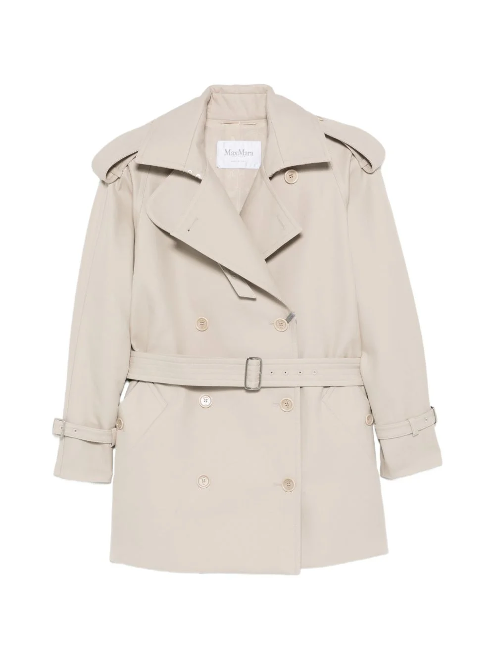 double-breasted belted coat - 1