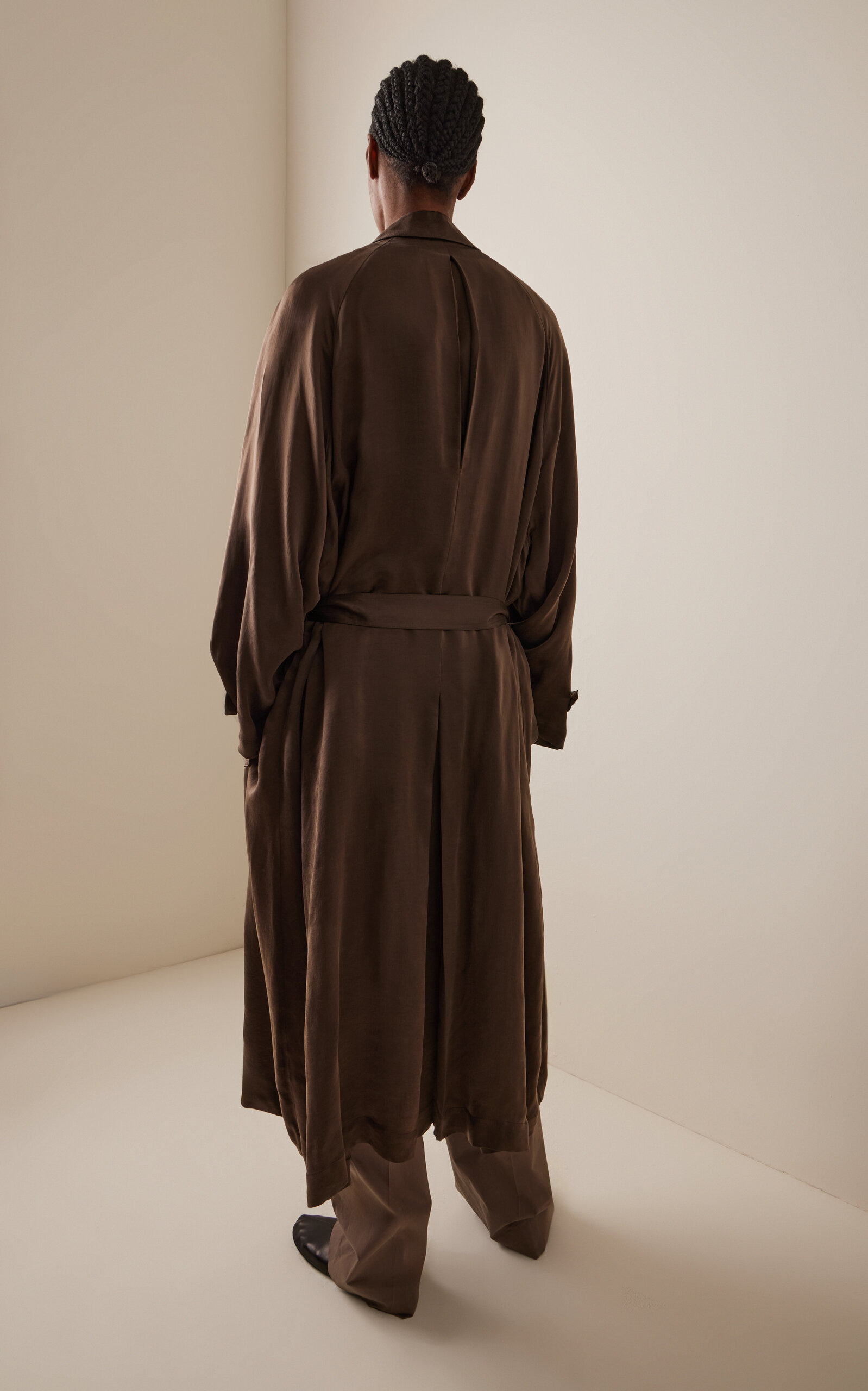Ryo Cupro Trench Coat brown - 4