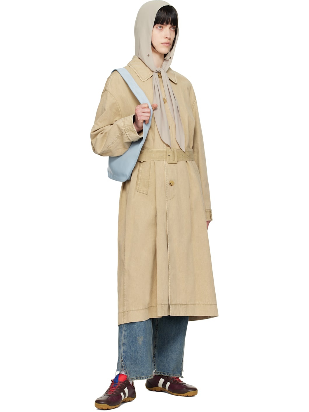 トレンチコート OPEN YY 25SS DETACHABLE SCARF TRENCH COAT BEIGE 3c1b97026807239cc52bfd48767604