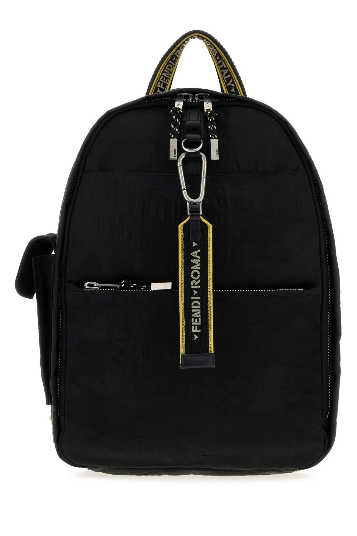 Fendi Men Black Fabric Fendi Climb Backpack - 1