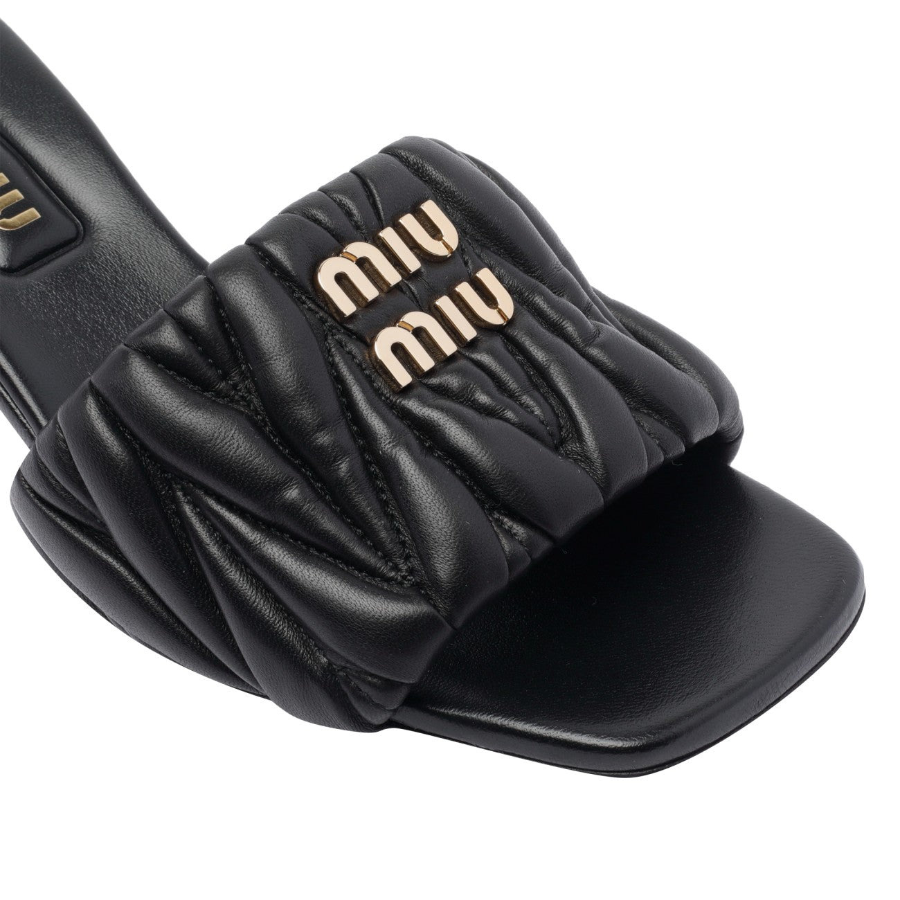 Miu Miu Women Matelasse' Leather Slides - 4