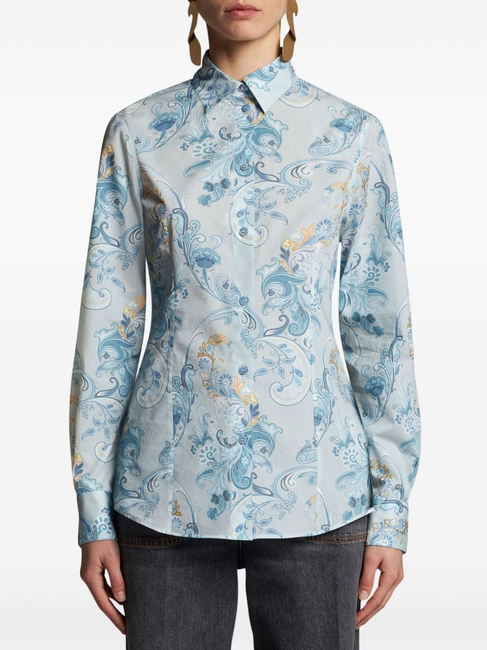 paisley-print cotton-poplin shirt - 3