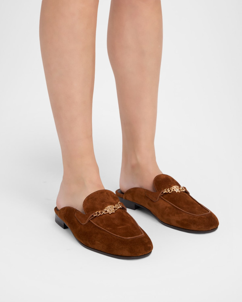 VERSACE 20mm Medusa Suede Loafer Mules outlook