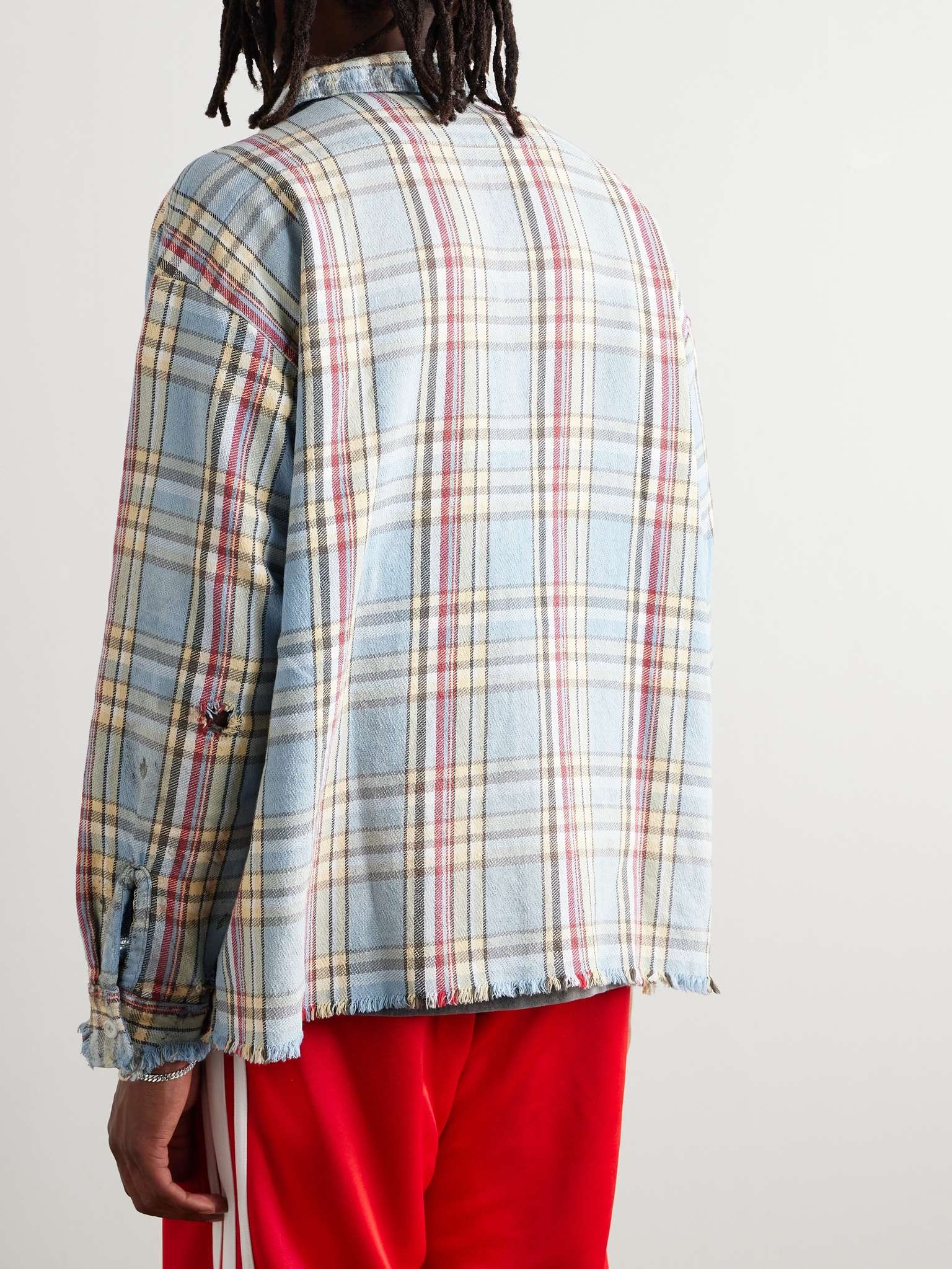 SAINT M×××××× + LASTMAN Distressed Checked Cotton-Flannel