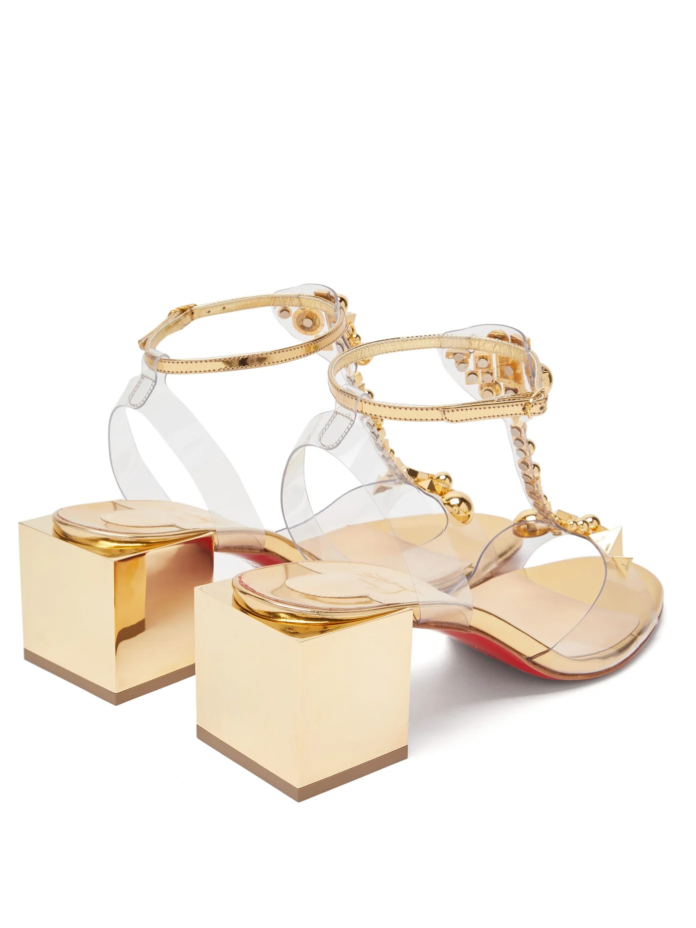 Salon de Mars studded T-bar sandals - 4