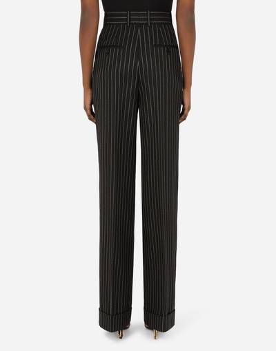 Dolce & Gabbana Flared pinstripe woolen pants outlook