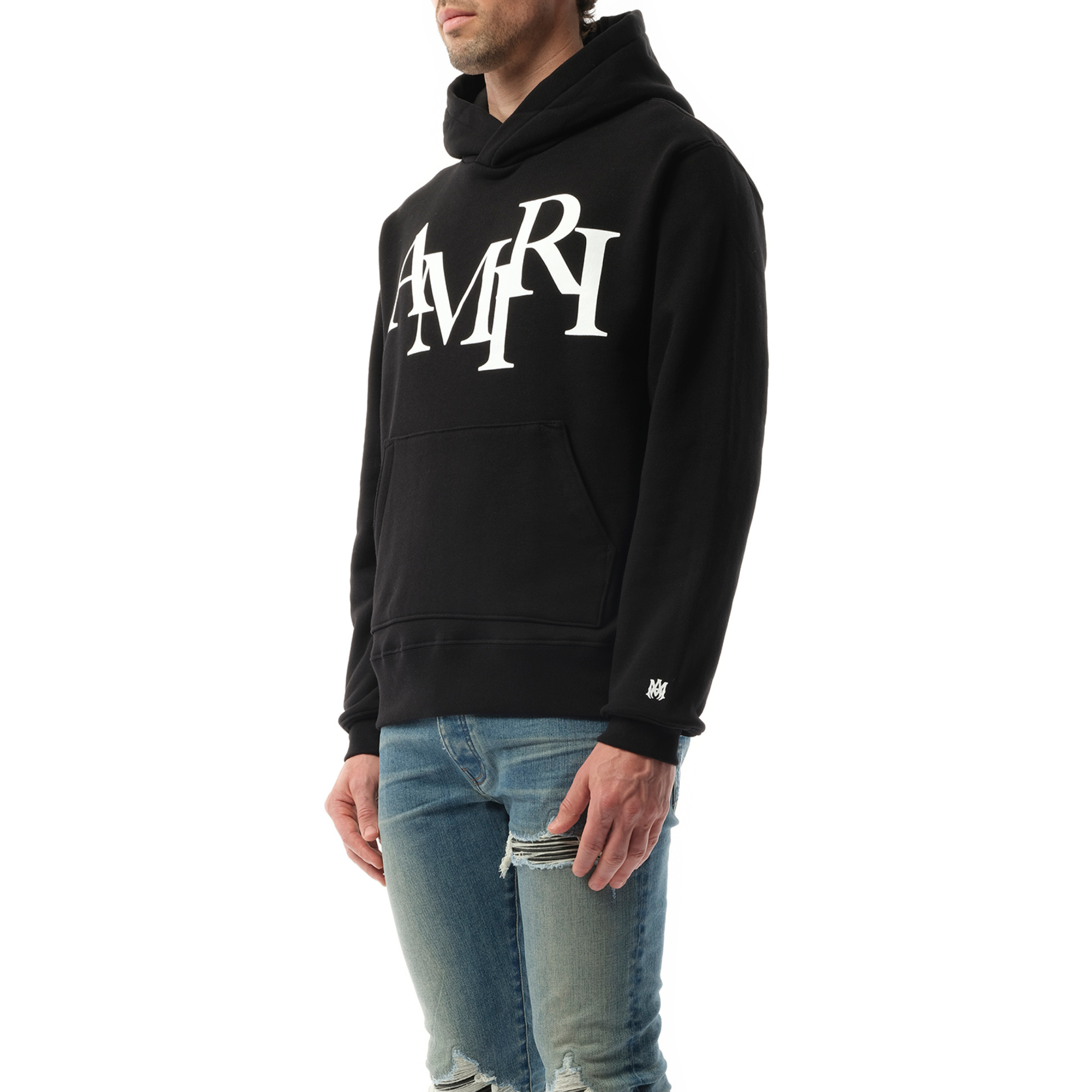 Amiri Staggered Hoodie in Black - 5