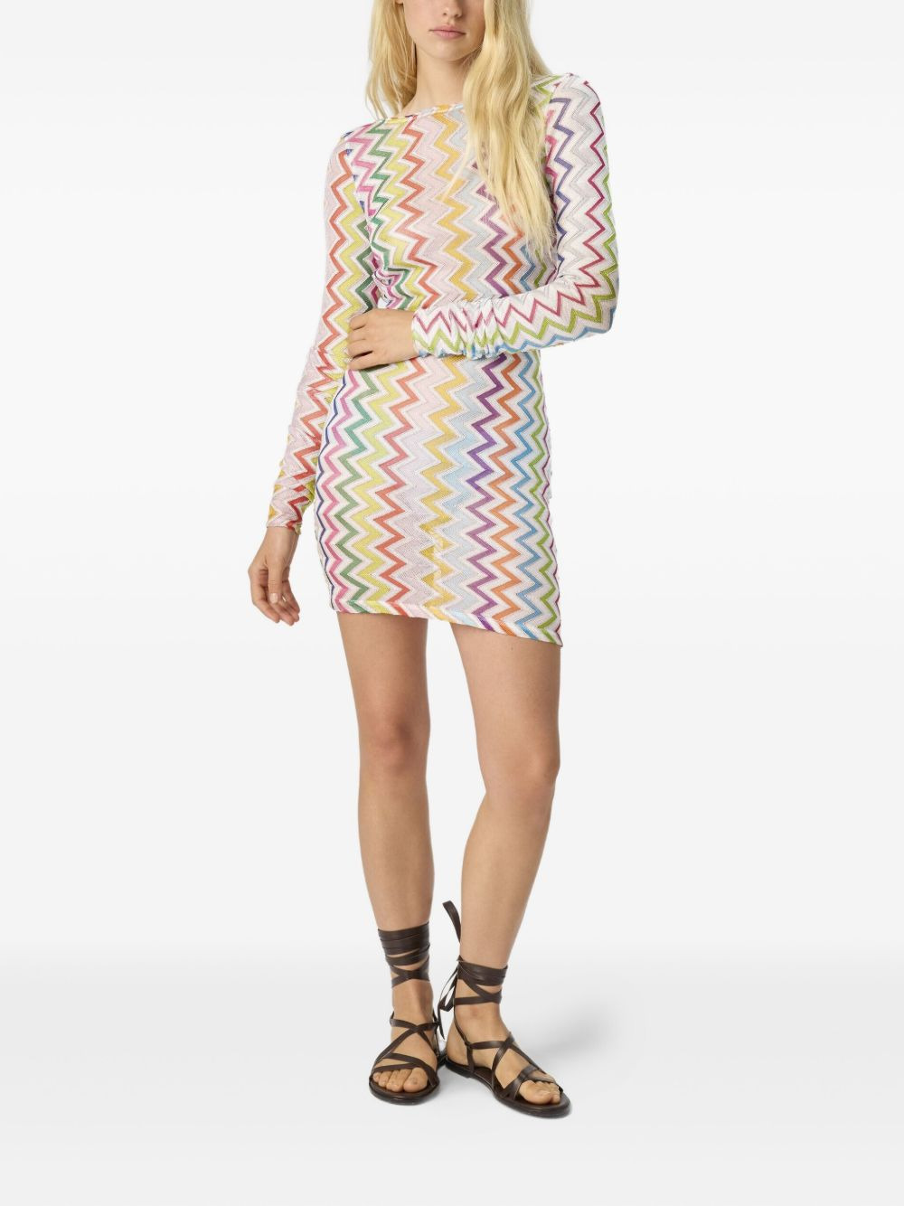 long-sleeve mini dress - 2