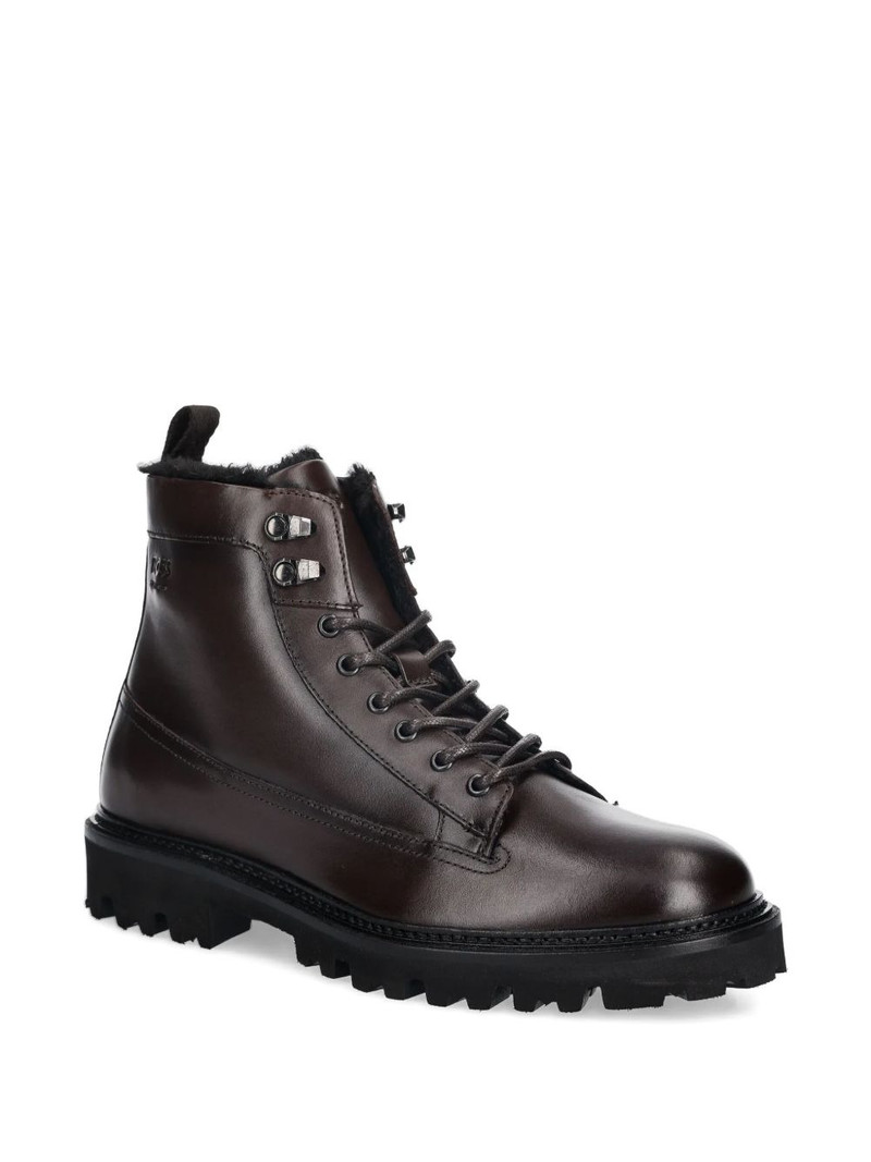BOSS lace-up zip hiking boots outlook