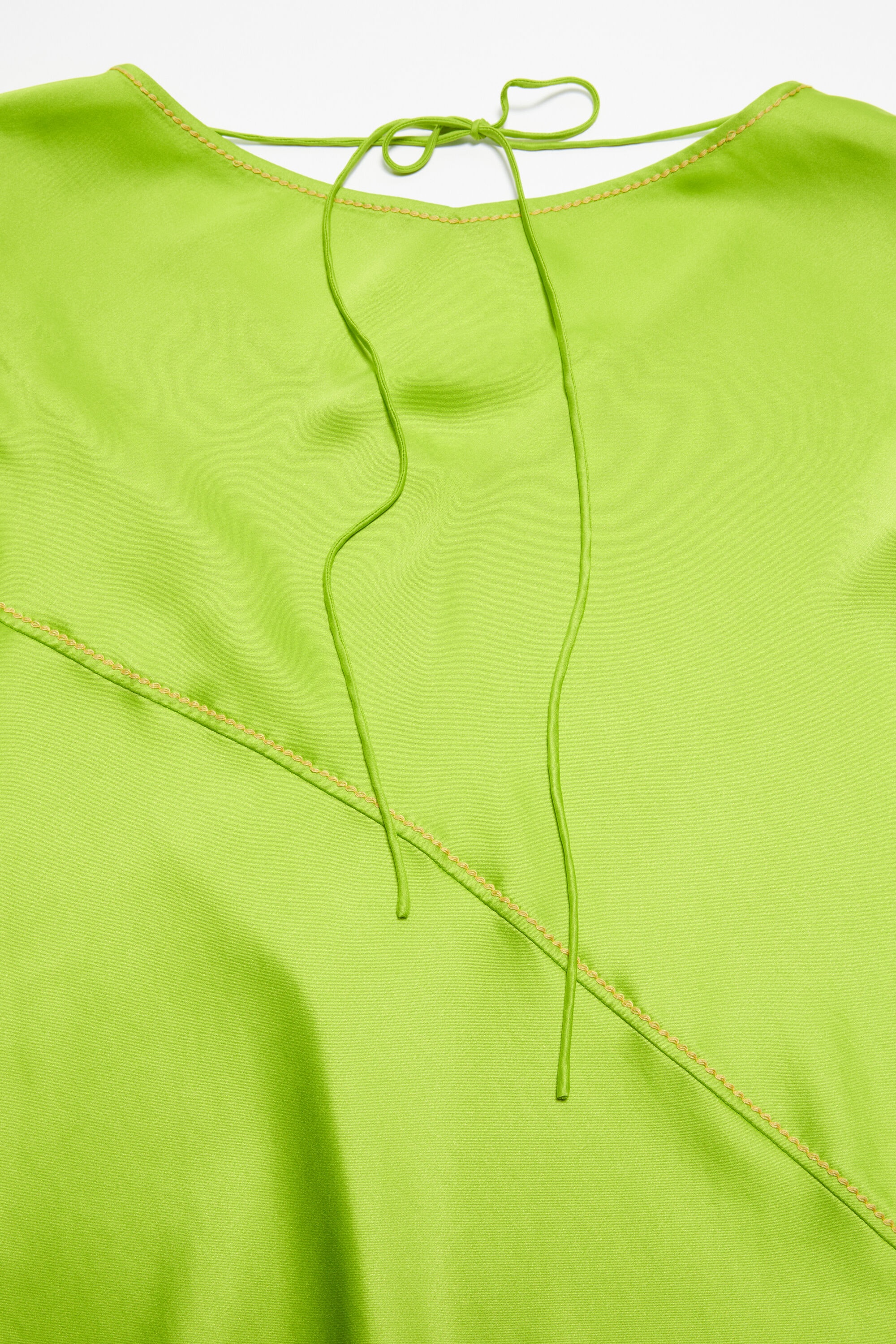 Satin long dress - Bright Green - 6