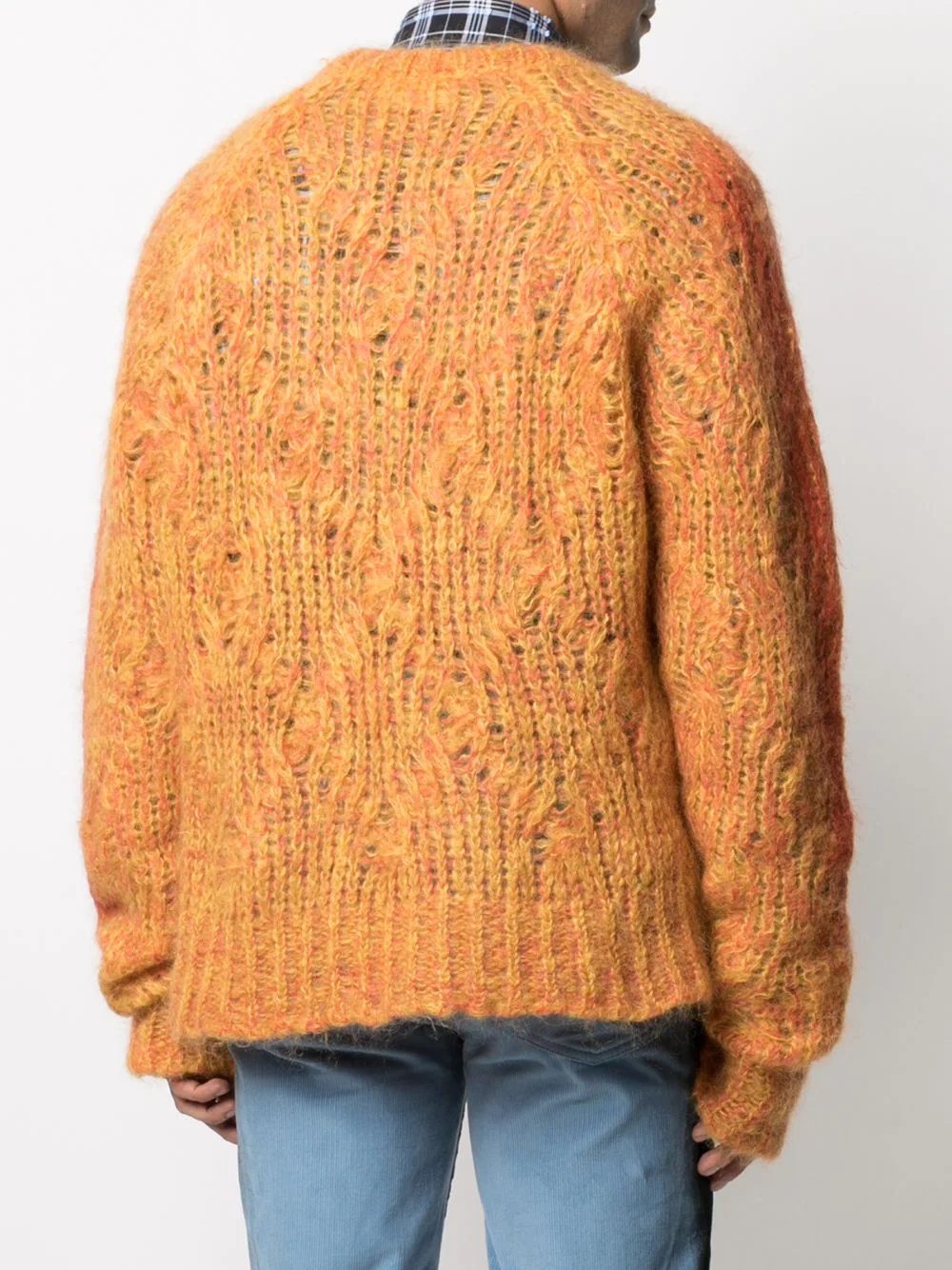 open-knit raglan-sleeve jumper - 4