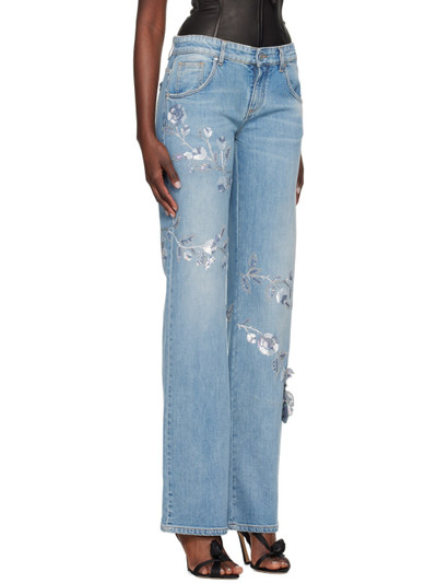 Blumarine Blue Sequinned Jeans outlook