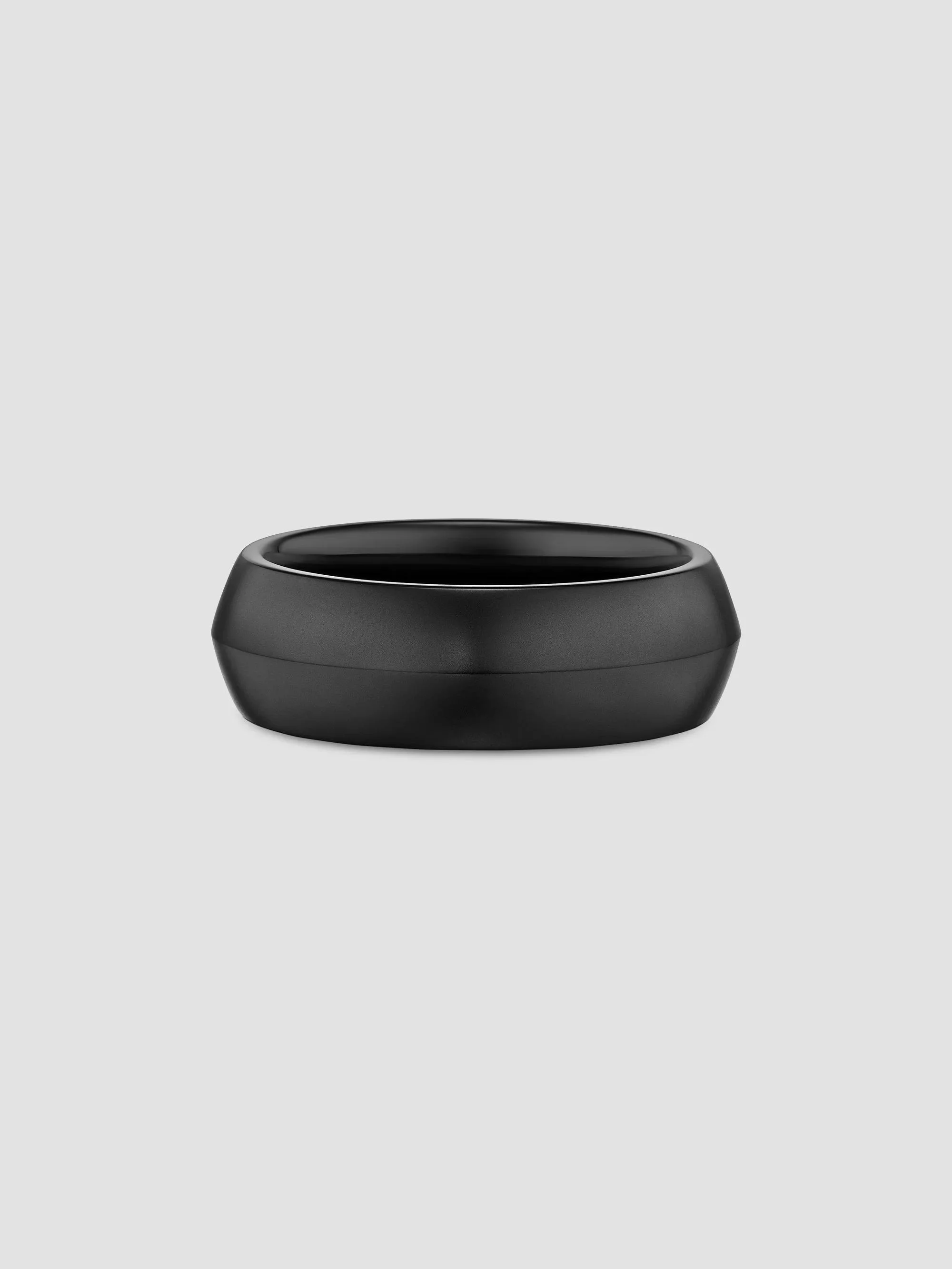 Men's Knife Edge Band Ring in Black Titanium, 8MM - Black - 1