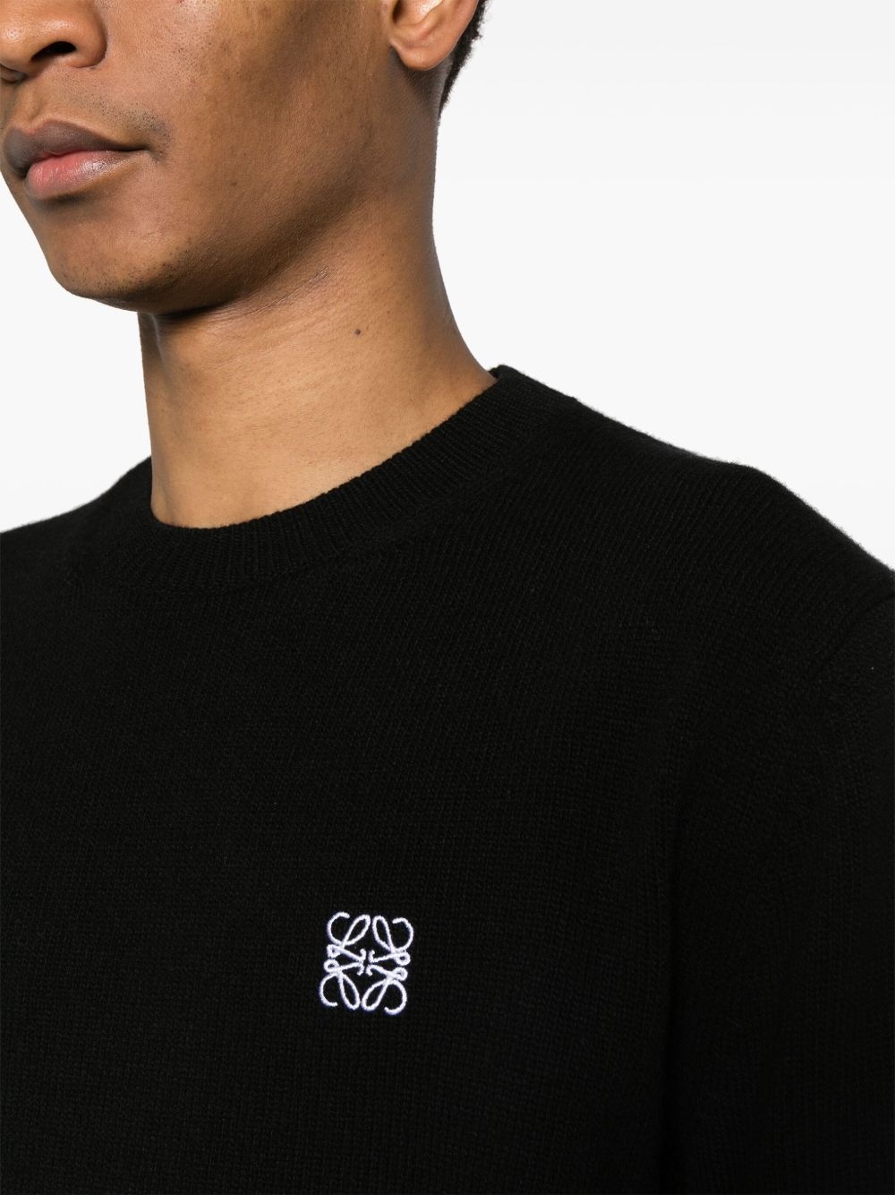 logo-embroidered wool jumper - 5