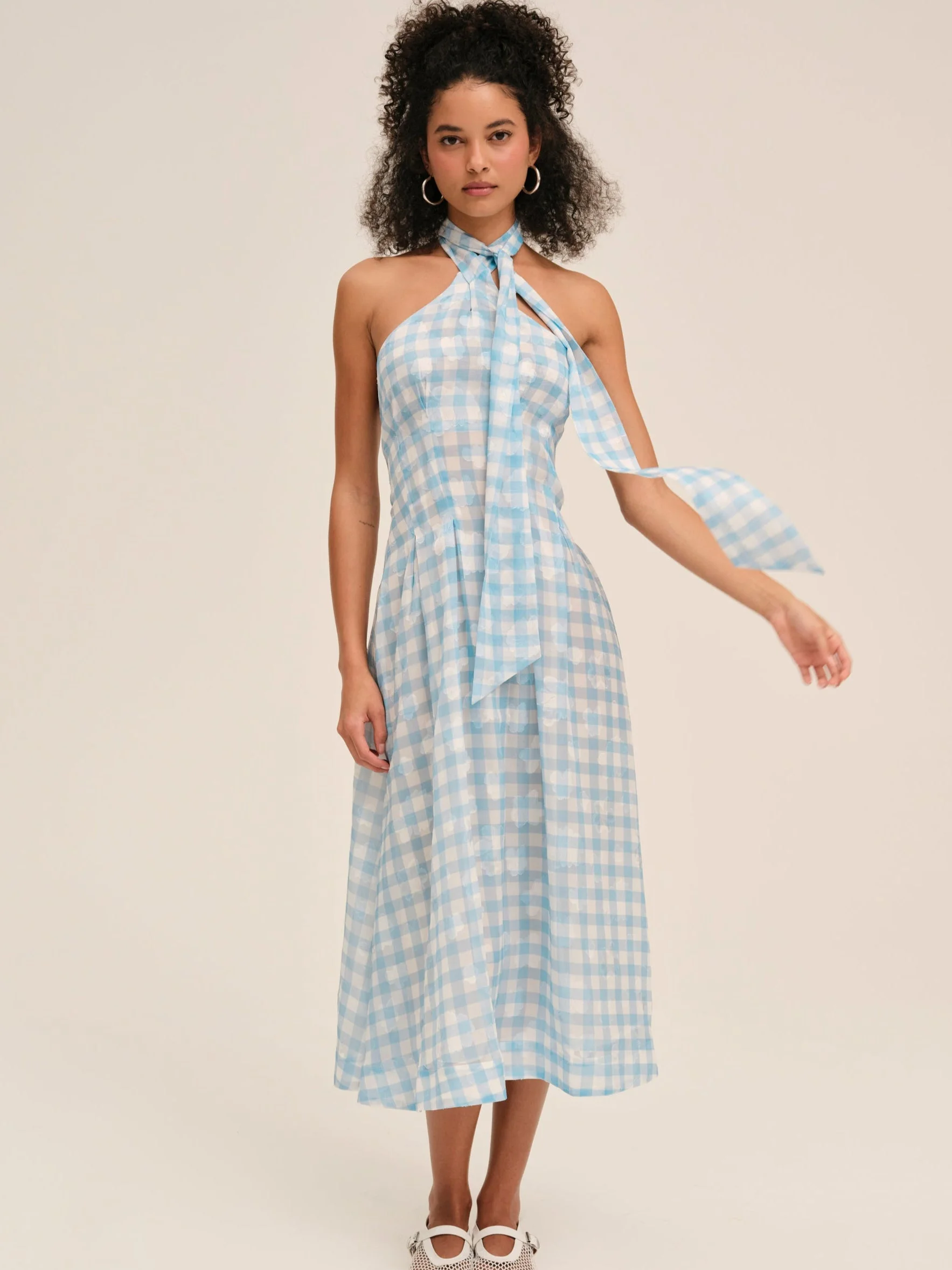 Claudette Gingham Midi Dress - 1