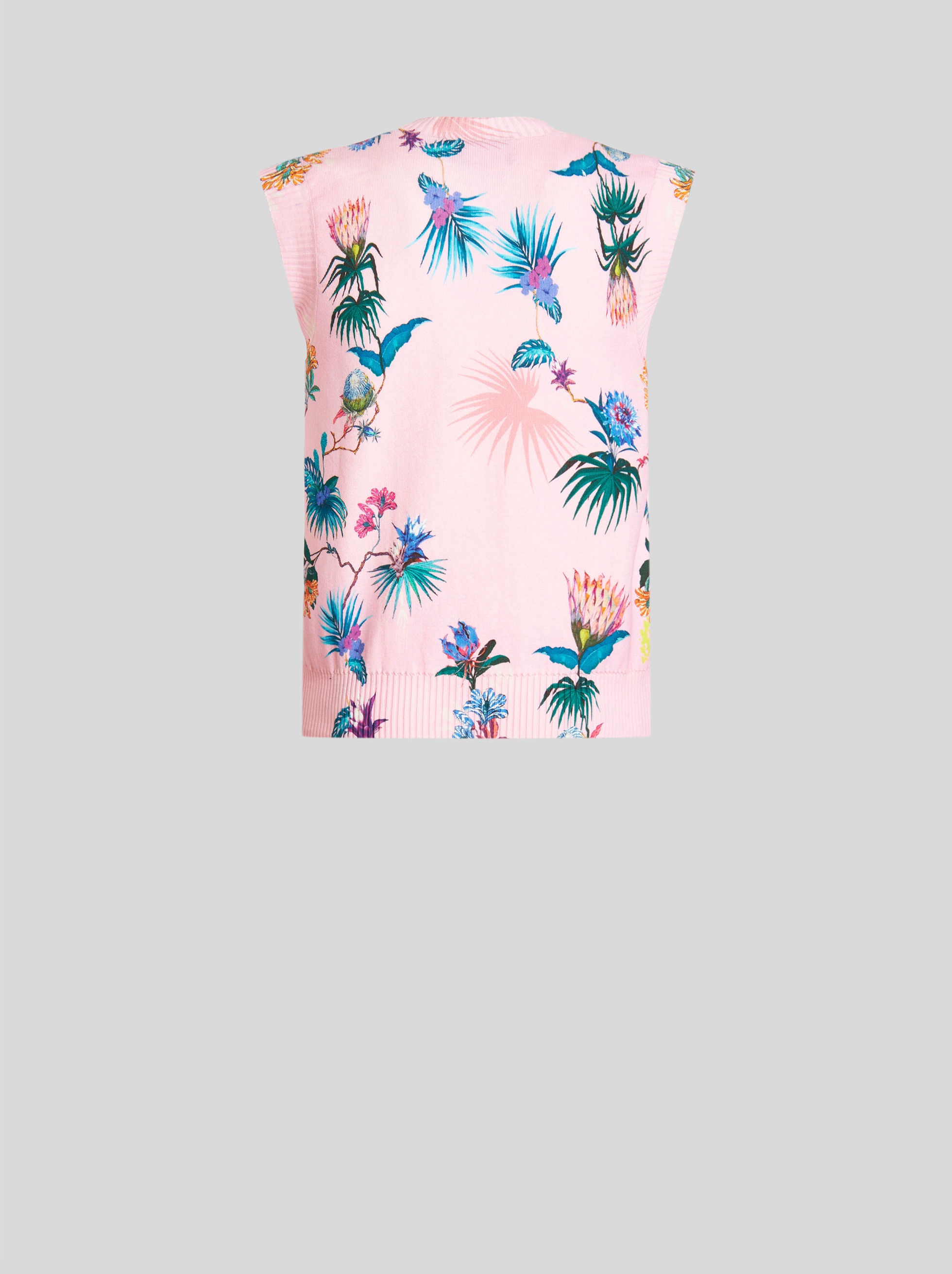 FLORAL JACQUARD KNITTED WAISTCOAT - 6