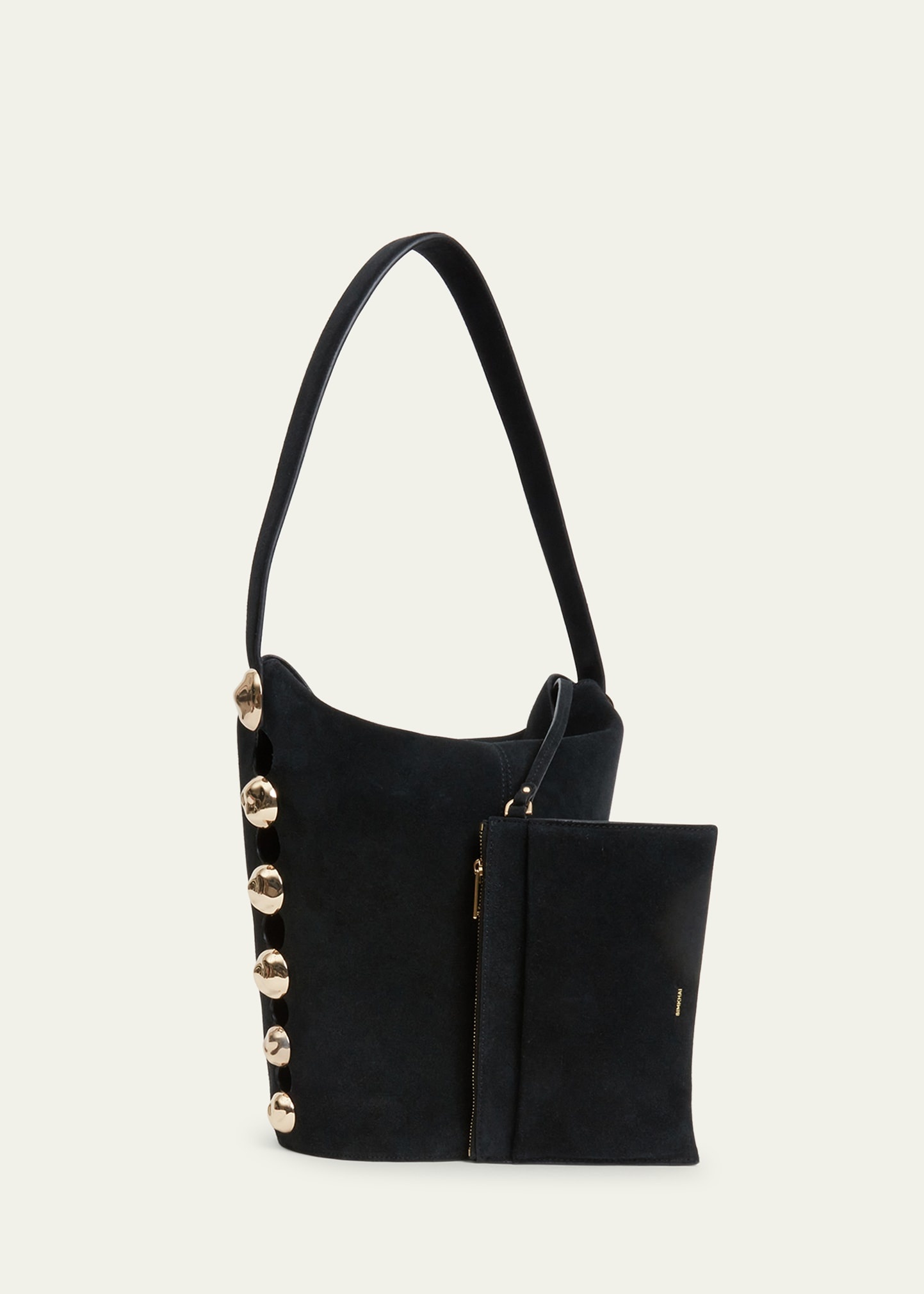 Amaya Studded Leather Bucket Bag - 4