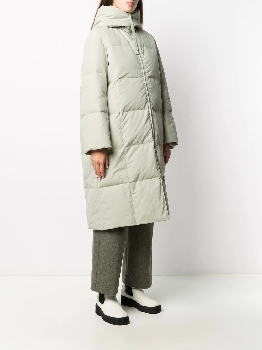 hooded padded mid coat - 3