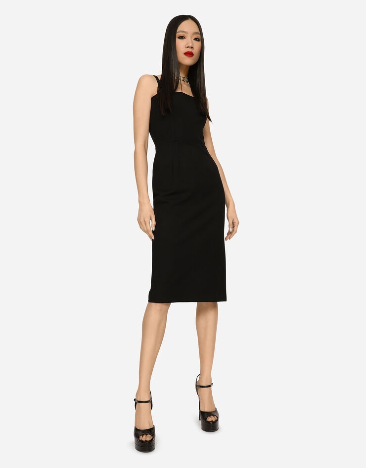 Jersey calf-length dress with DG embellishment - 7